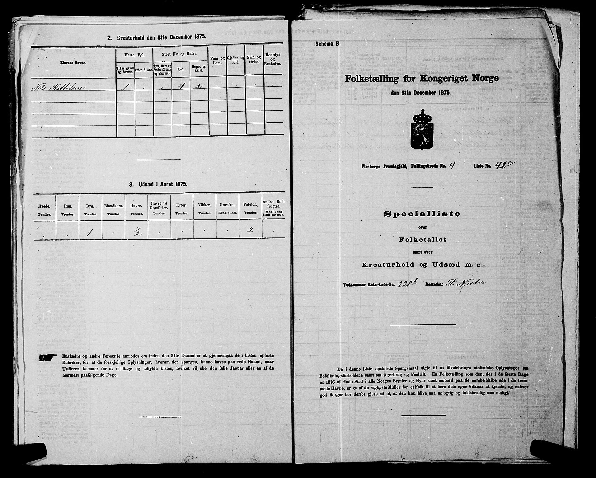 SAKO, 1875 census for 0631P Flesberg, 1875, p. 777