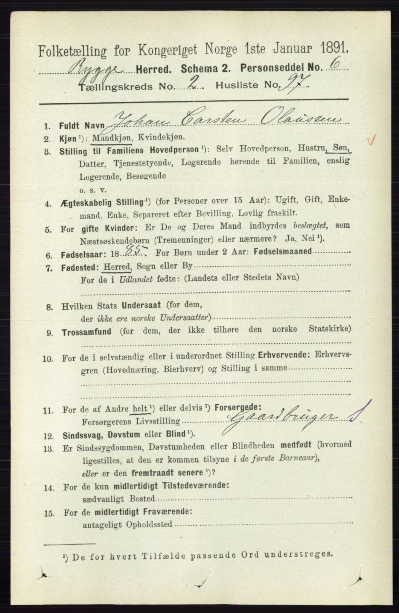 RA, 1891 census for 0136 Rygge, 1891, p. 1572