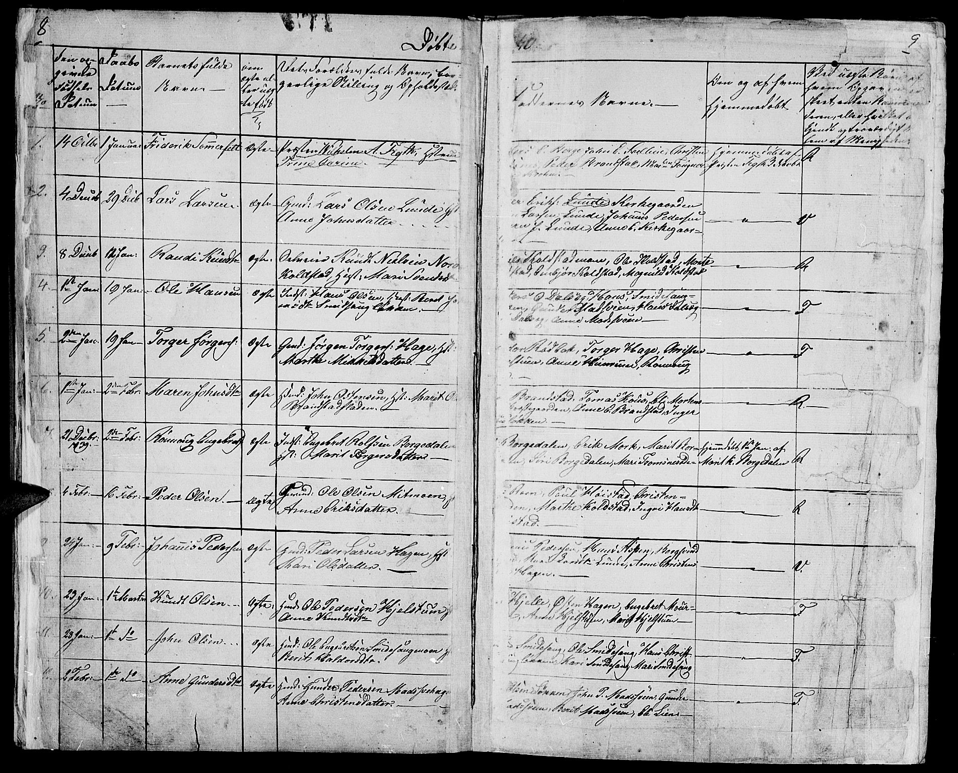 Ringebu prestekontor, AV/SAH-PREST-082/H/Ha/Hab/L0002: Parish register (copy) no. 2, 1839-1853, p. 8-9