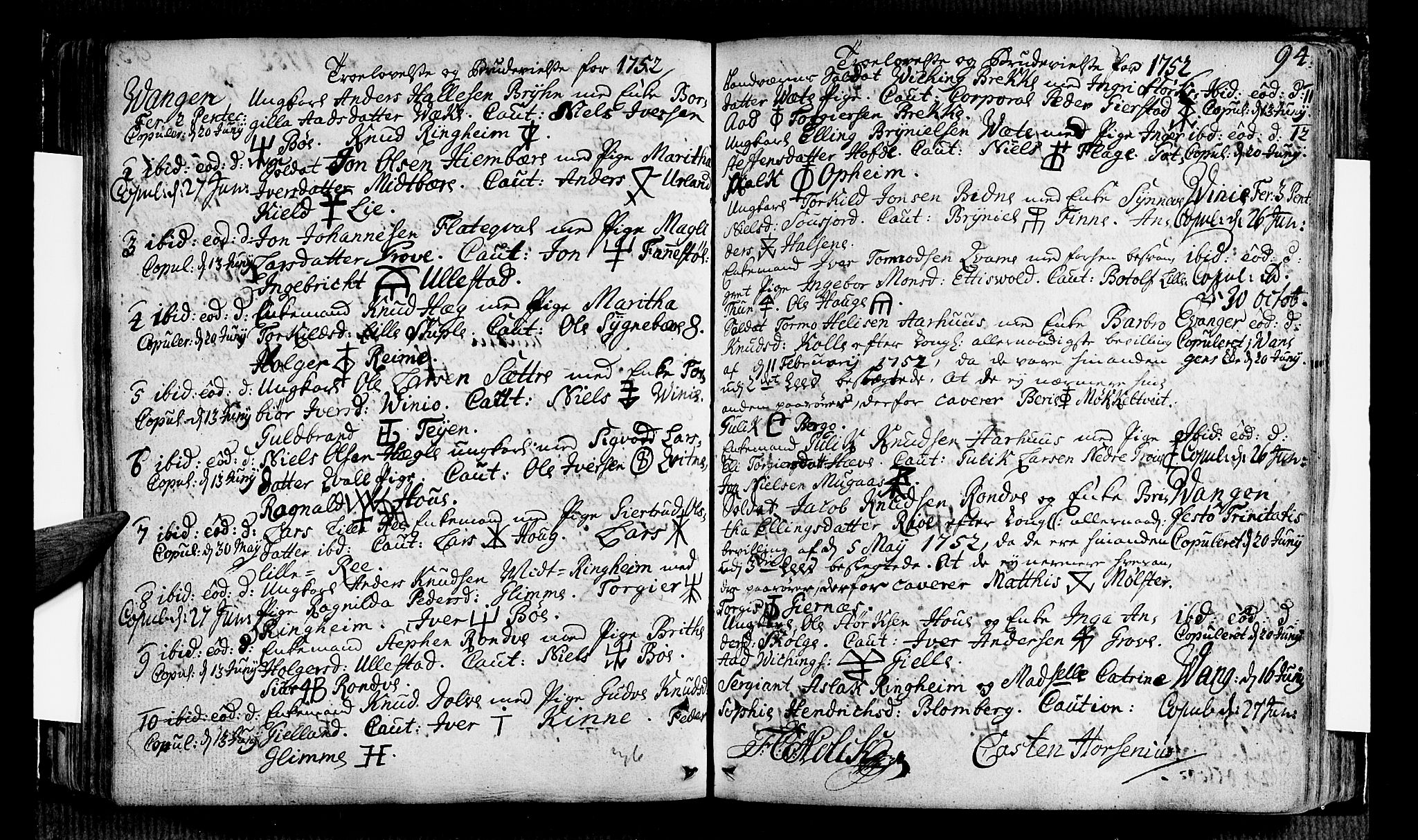 Voss sokneprestembete, AV/SAB-A-79001/H/Haa: Parish register (official) no. A 7, 1731-1773, p. 94