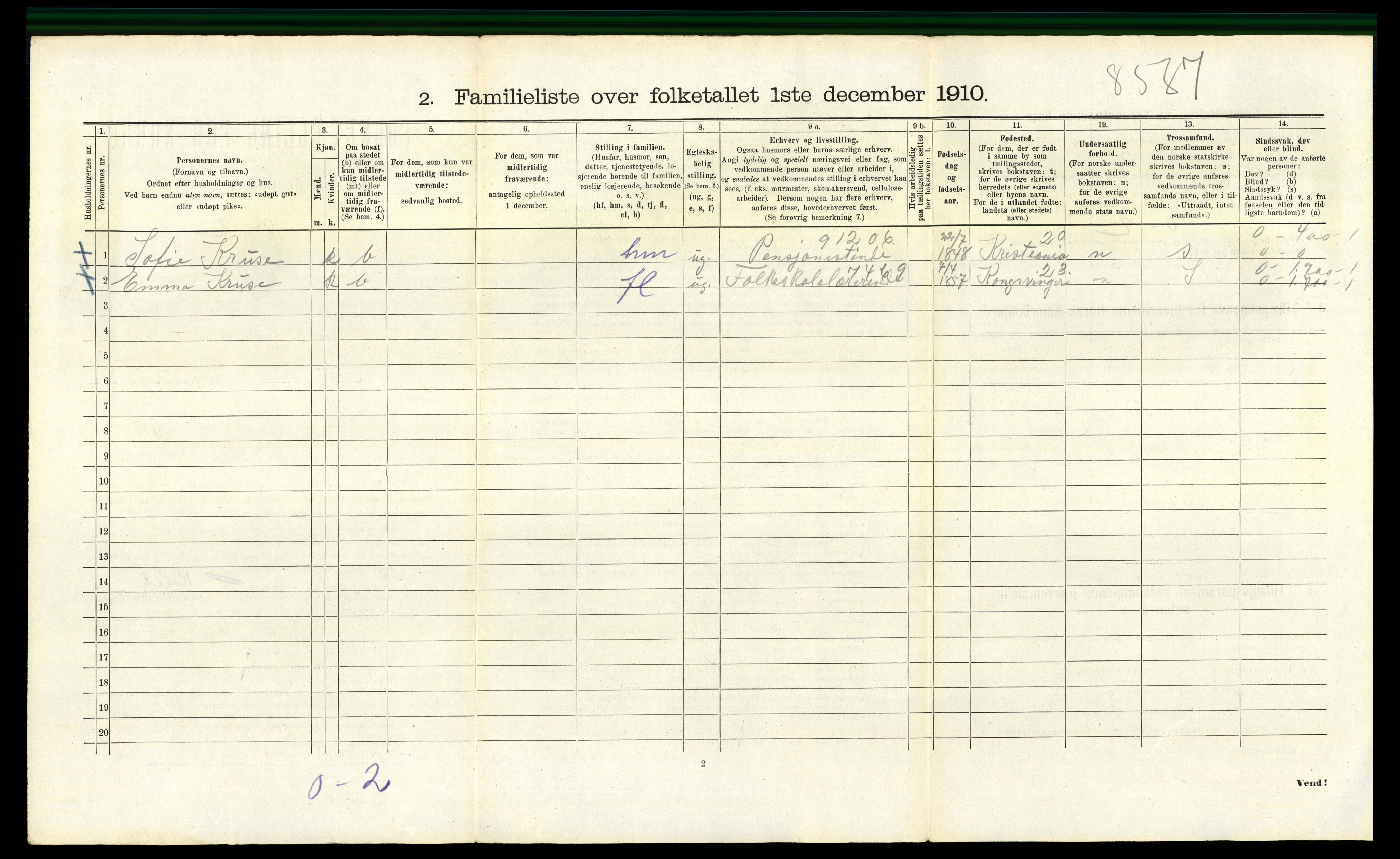 RA, 1910 census for Bergen, 1910, p. 22586