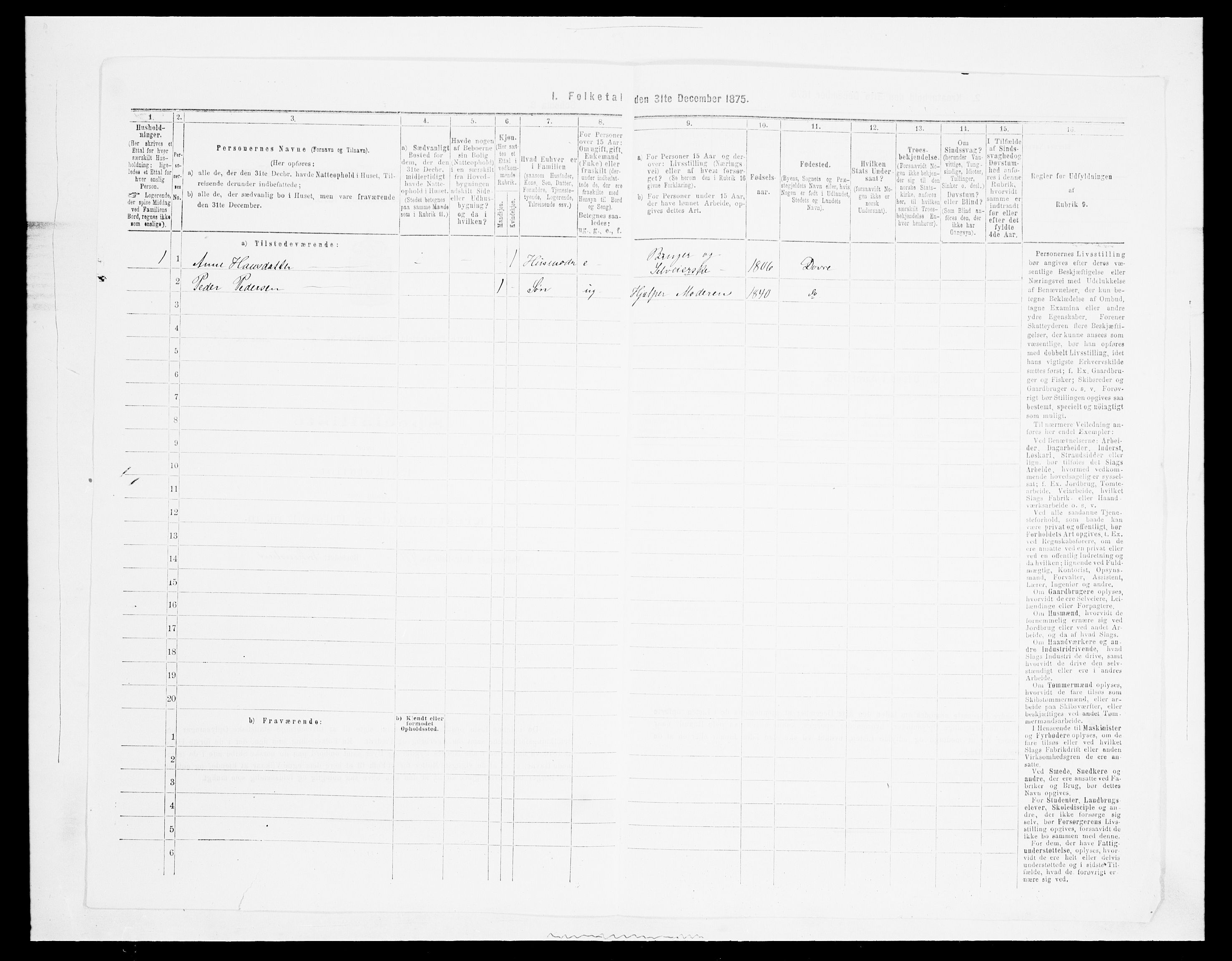 SAH, 1875 census for 0511P Dovre, 1875, p. 452