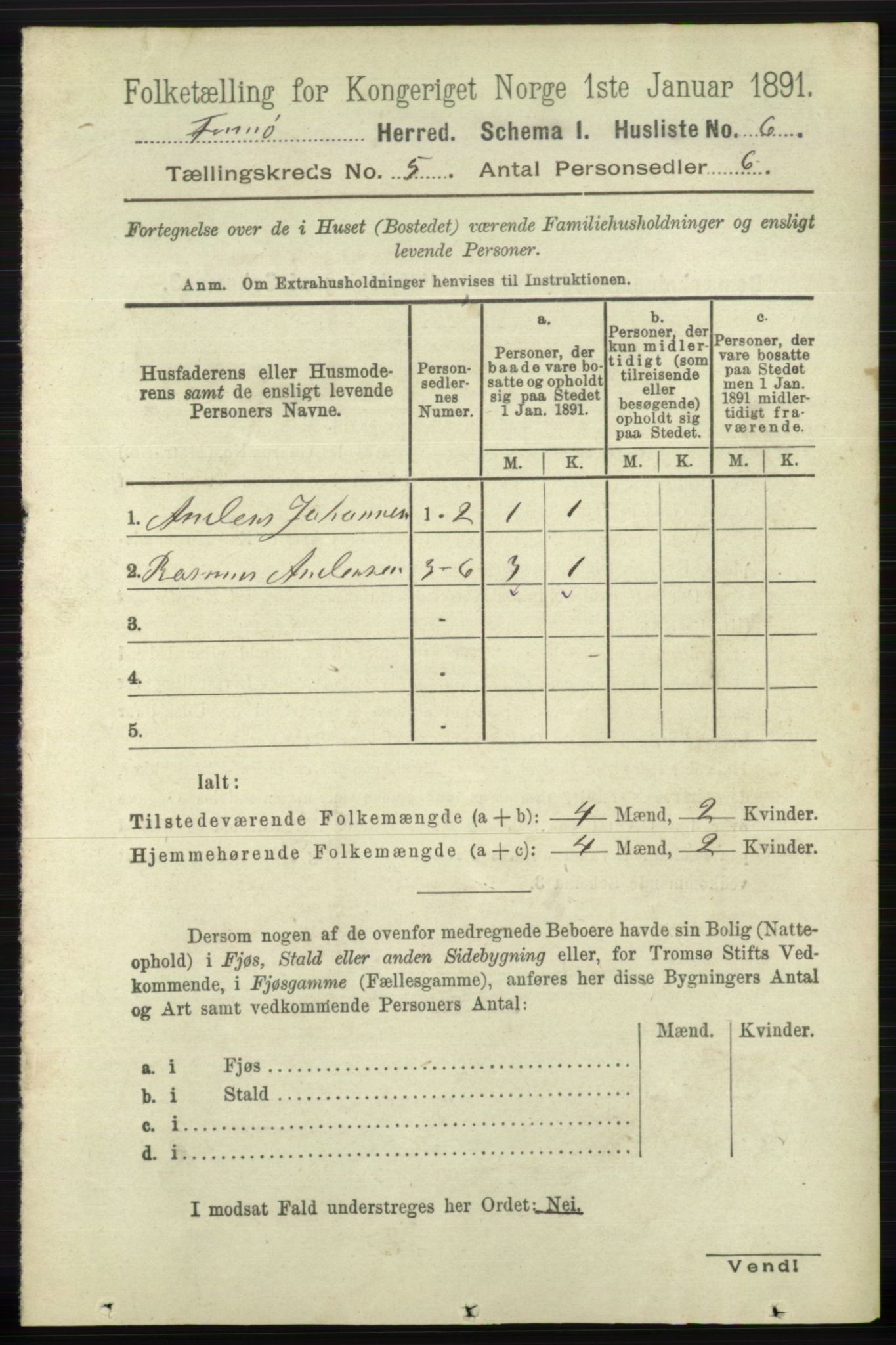 RA, 1891 census for 1141 Finnøy, 1891, p. 1090