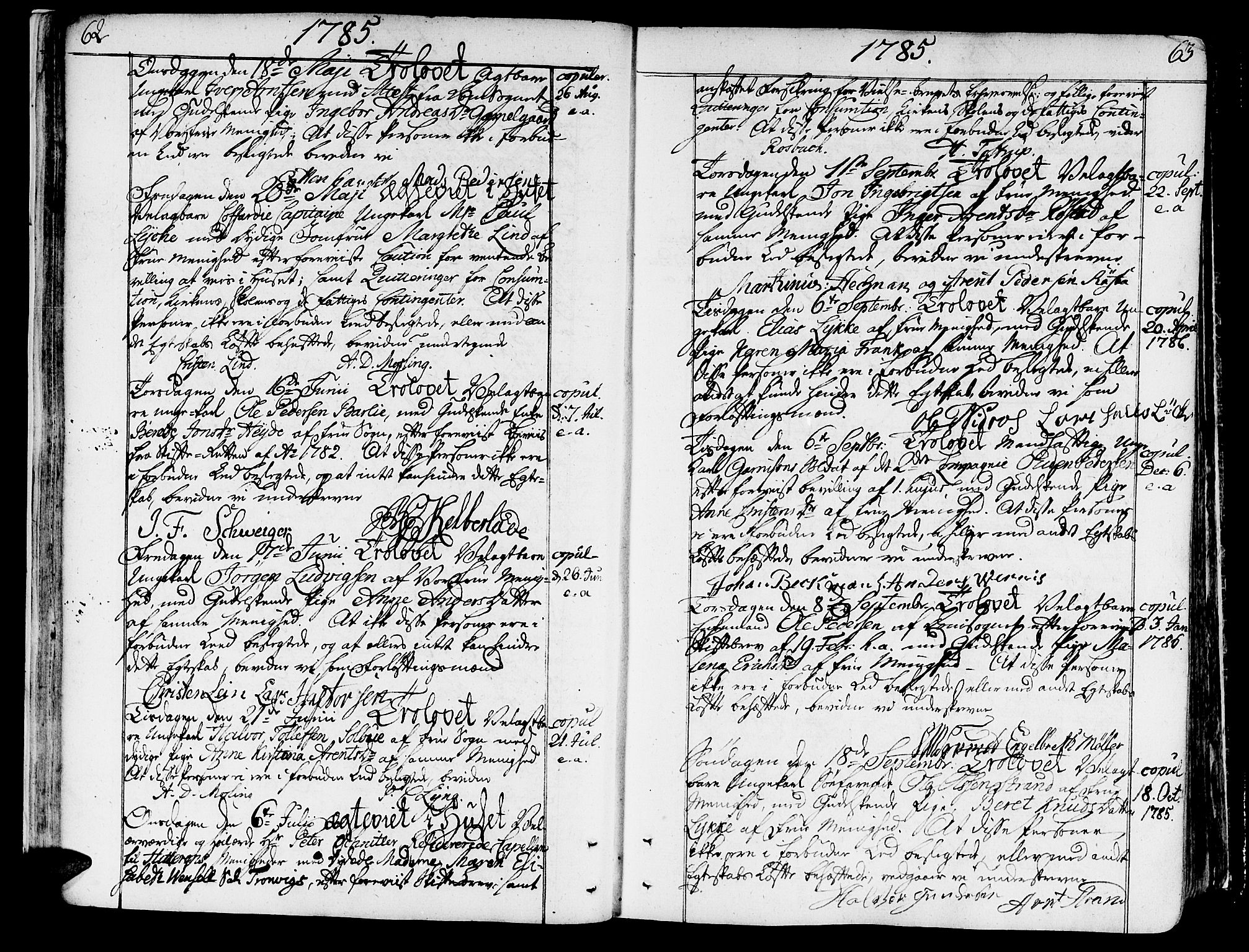Ministerialprotokoller, klokkerbøker og fødselsregistre - Sør-Trøndelag, SAT/A-1456/602/L0105: Parish register (official) no. 602A03, 1774-1814, p. 62-63