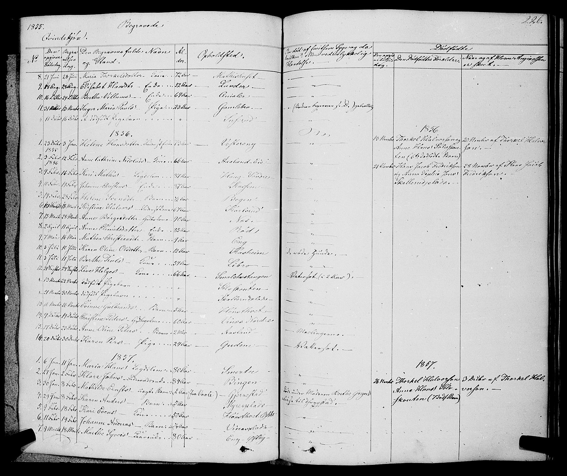 Skiptvet prestekontor Kirkebøker, AV/SAO-A-20009/F/Fa/L0006: Parish register (official) no. 6, 1839-1860, p. 226