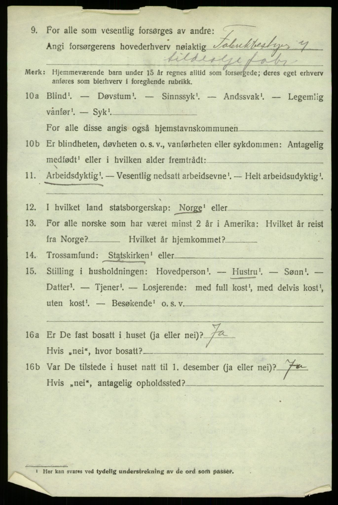 SAB, 1920 census for Åsane, 1920, p. 2846