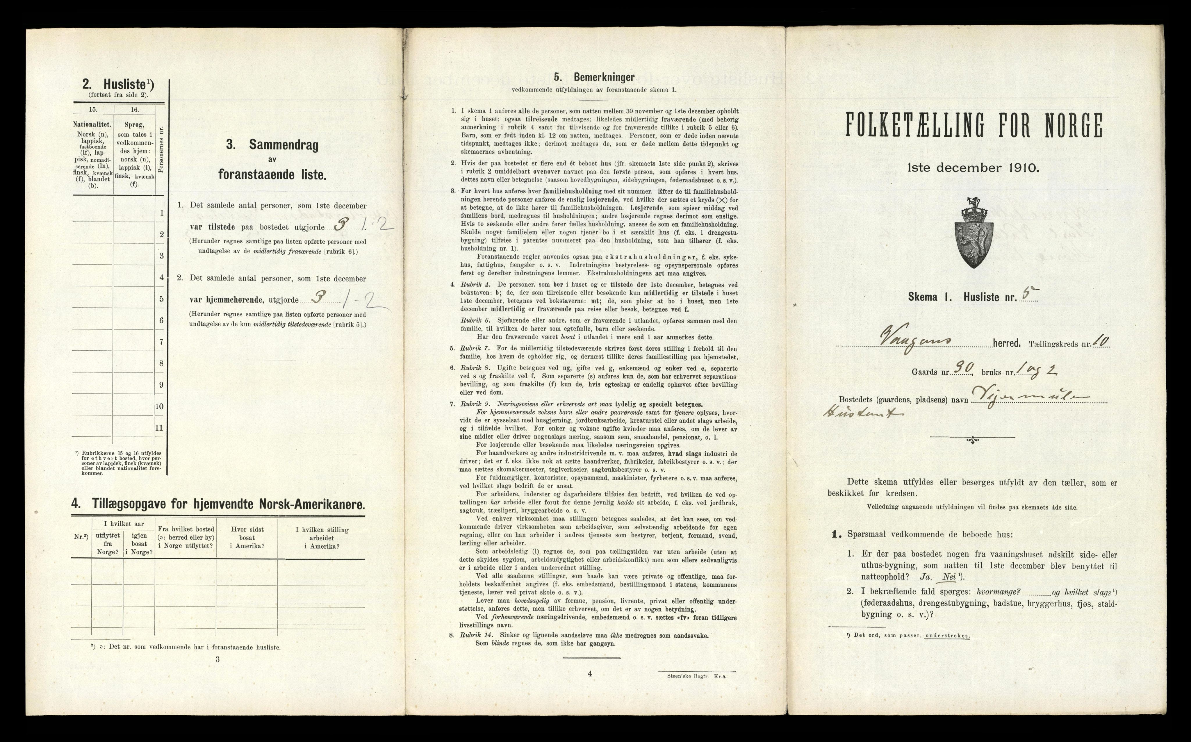 RA, 1910 census for Vågan, 1910, p. 1557