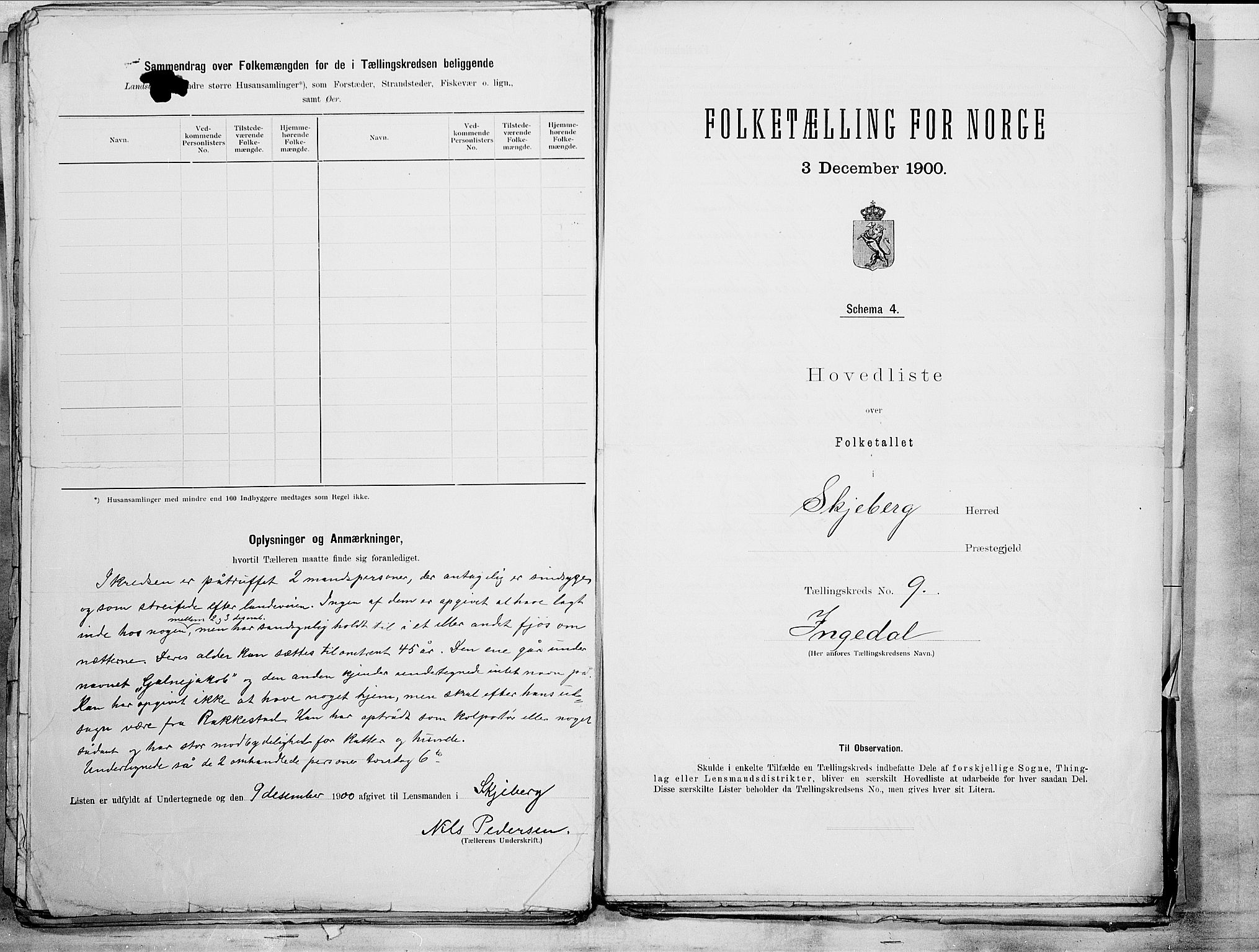 SAO, 1900 census for Skjeberg, 1900, p. 22