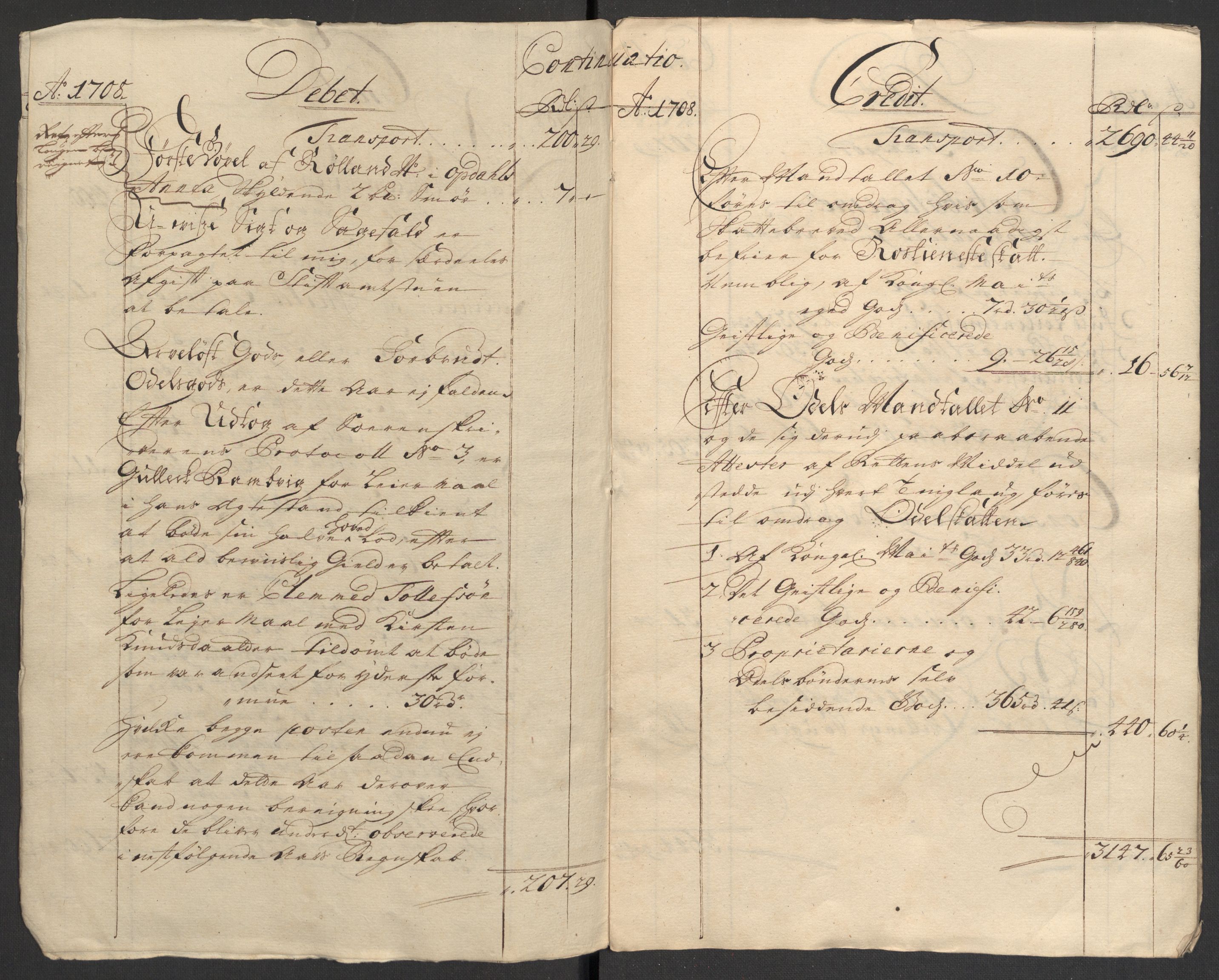 Rentekammeret inntil 1814, Reviderte regnskaper, Fogderegnskap, AV/RA-EA-4092/R24/L1584: Fogderegnskap Numedal og Sandsvær, 1707-1708, p. 176