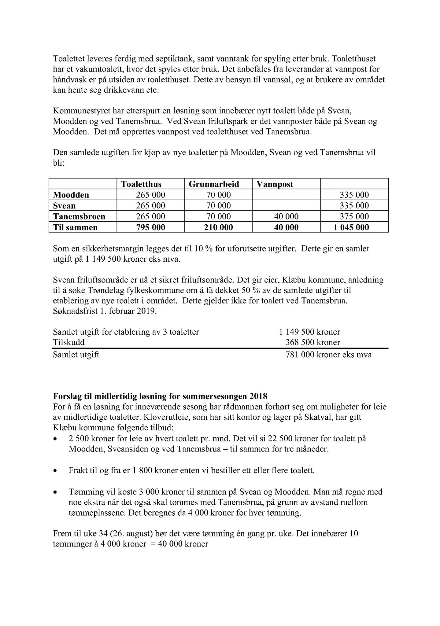Klæbu Kommune, TRKO/KK/02-FS/L011: Formannsskapet - Møtedokumenter, 2018, p. 1557