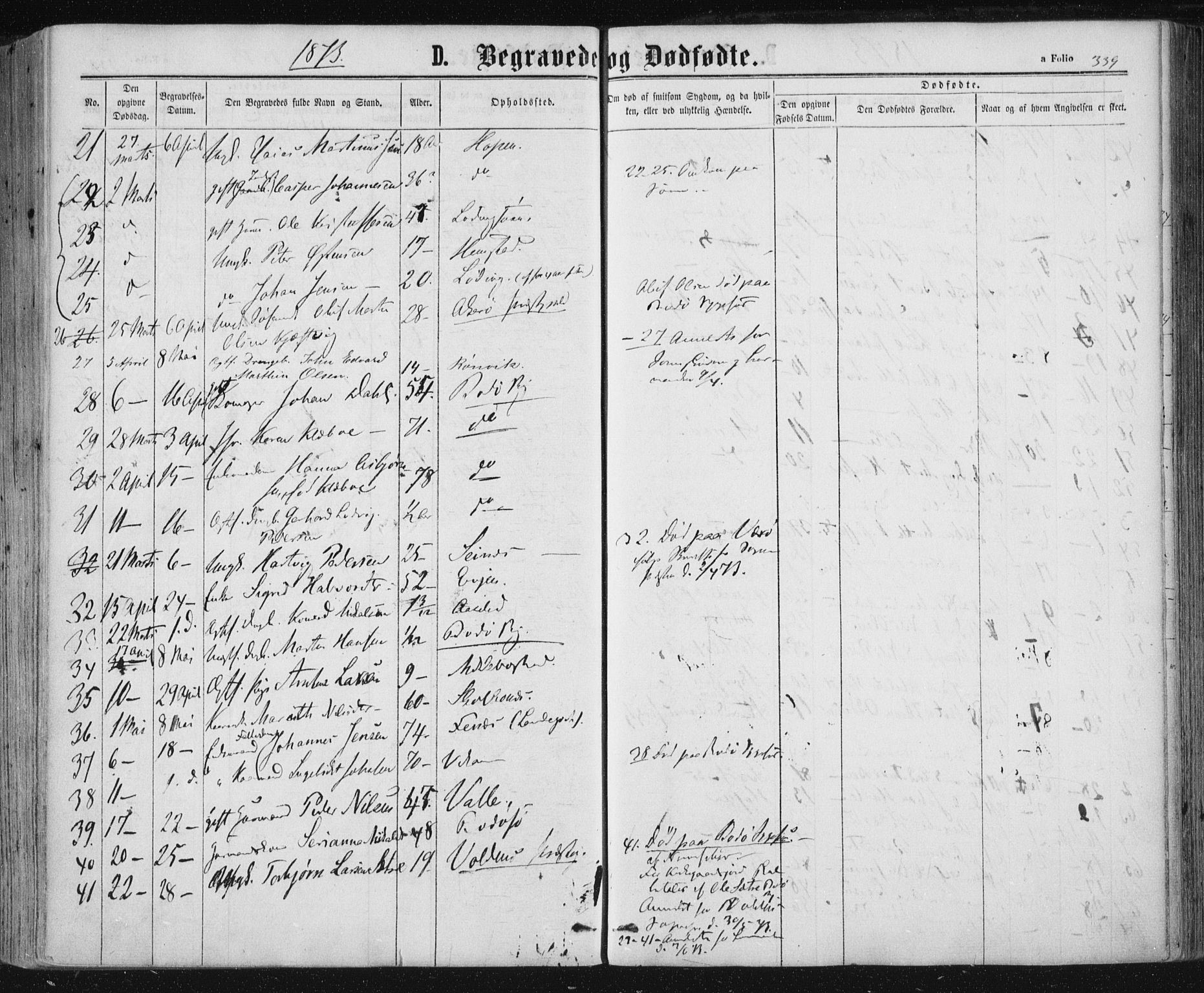 Ministerialprotokoller, klokkerbøker og fødselsregistre - Nordland, SAT/A-1459/801/L0008: Parish register (official) no. 801A08, 1864-1875, p. 339