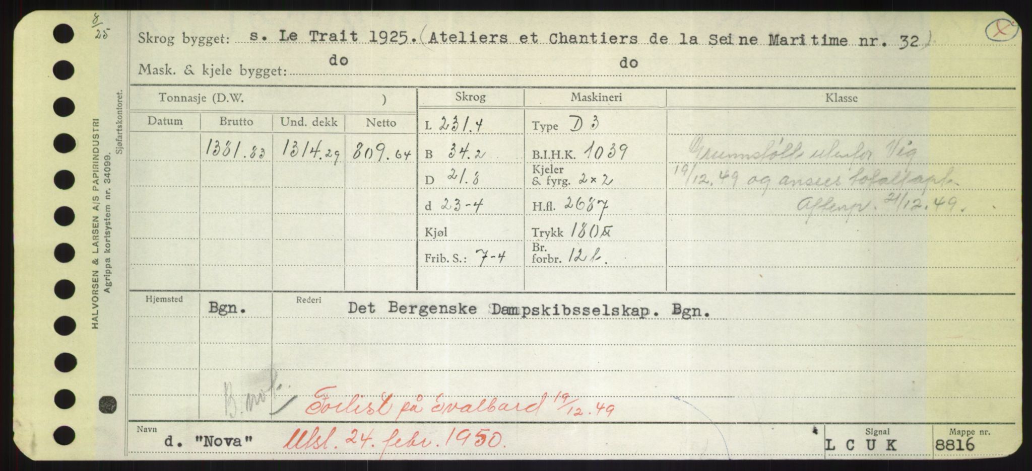 Sjøfartsdirektoratet med forløpere, Skipsmålingen, RA/S-1627/H/Hd/L0027: Fartøy, Norhop-Nør, p. 299