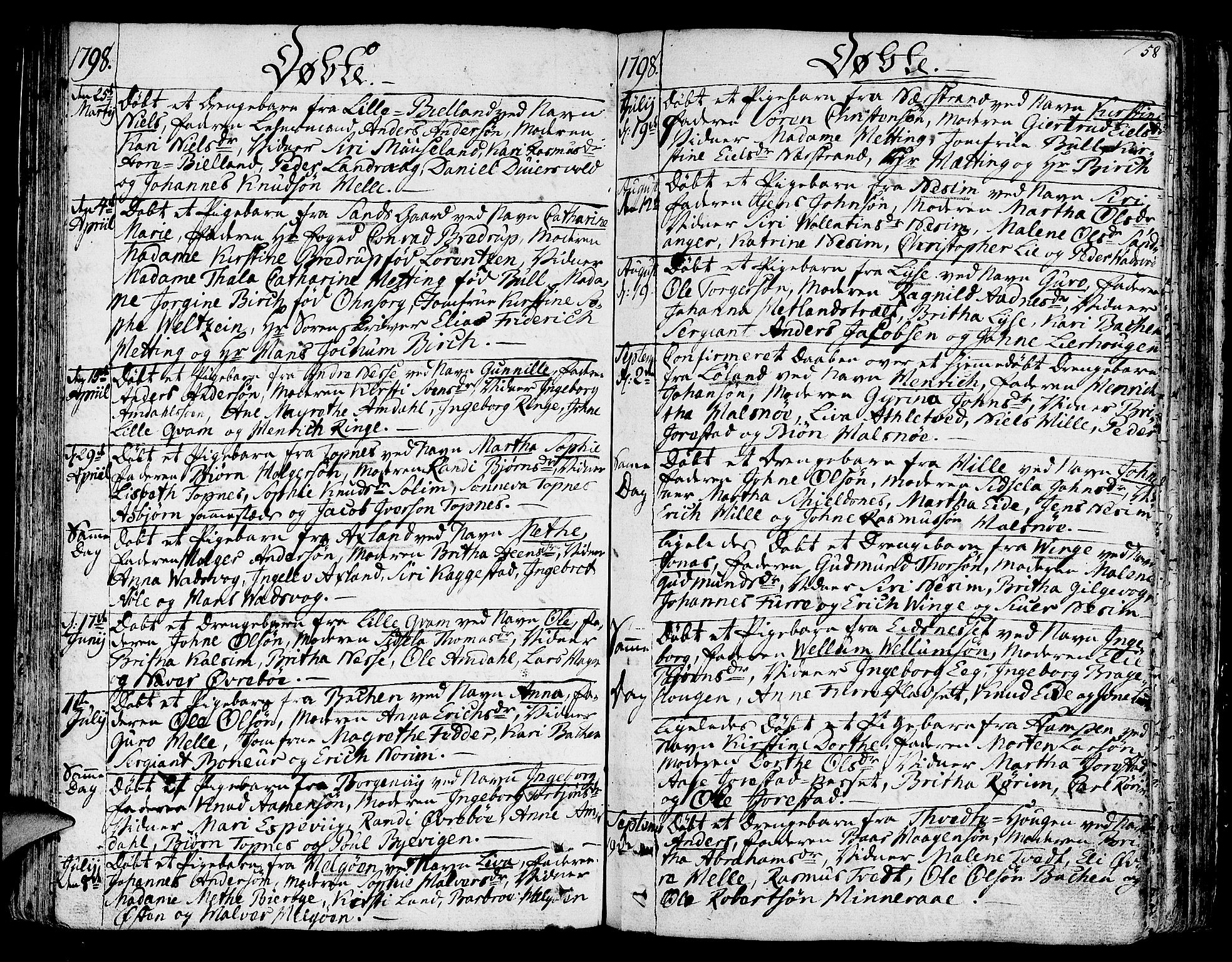 Nedstrand sokneprestkontor, SAST/A-101841/01/IV: Parish register (official) no. A 5, 1795-1816, p. 58