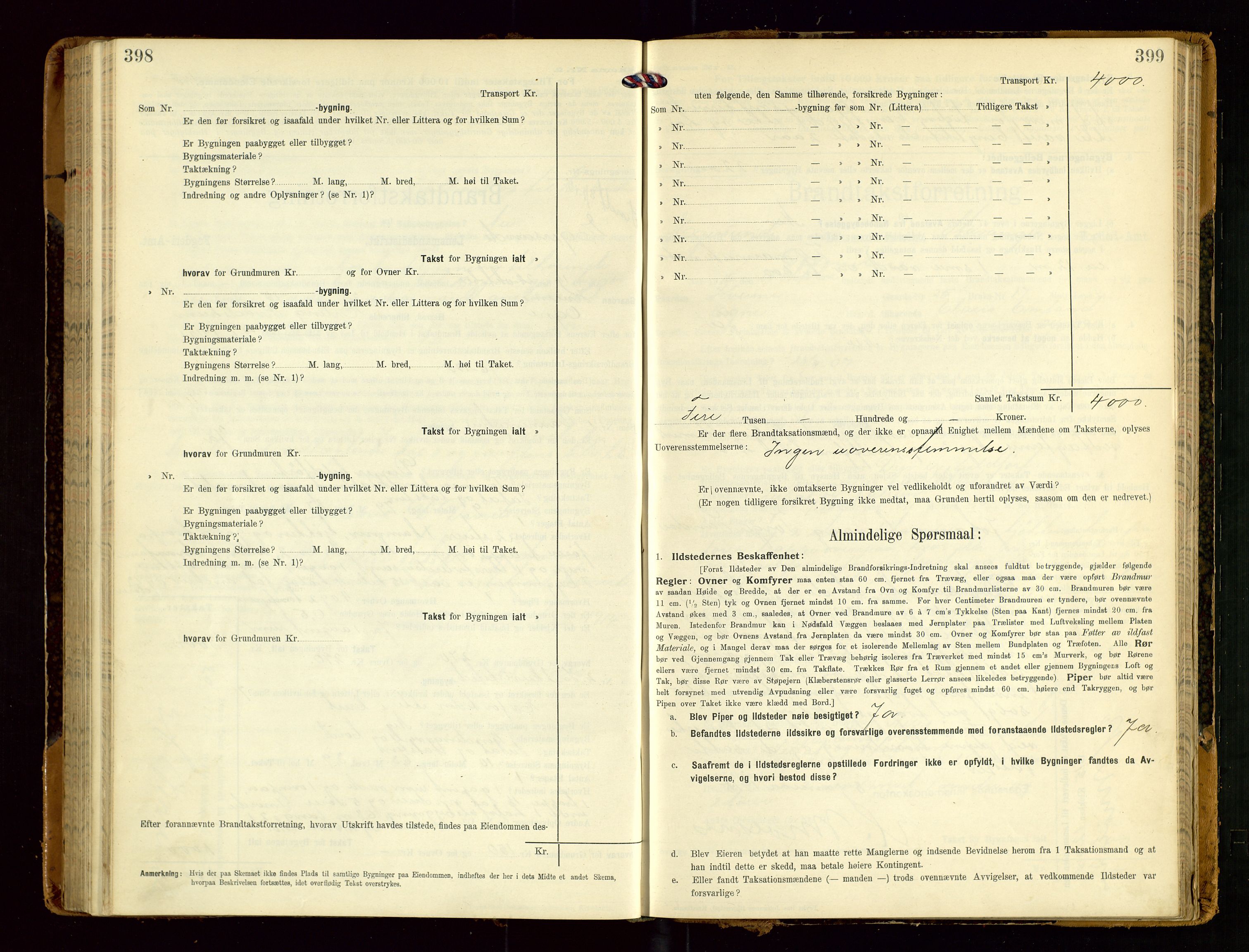 Eigersund lensmannskontor, SAST/A-100171/Gob/L0002: "Brandtakstprotokol", 1910-1916, p. 398-399