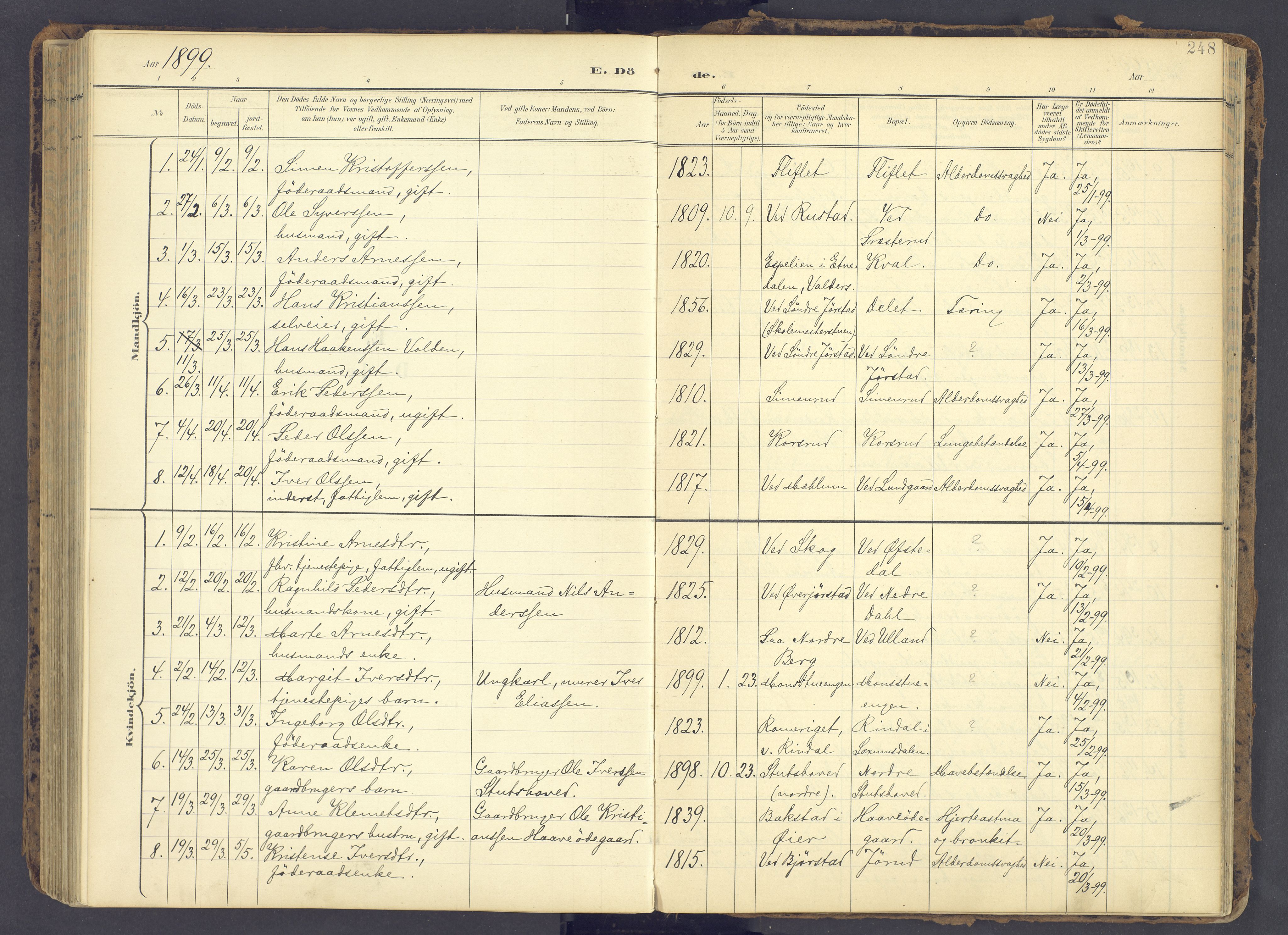 Fåberg prestekontor, SAH/PREST-086/H/Ha/Haa/L0012: Parish register (official) no. 12, 1899-1915, p. 248