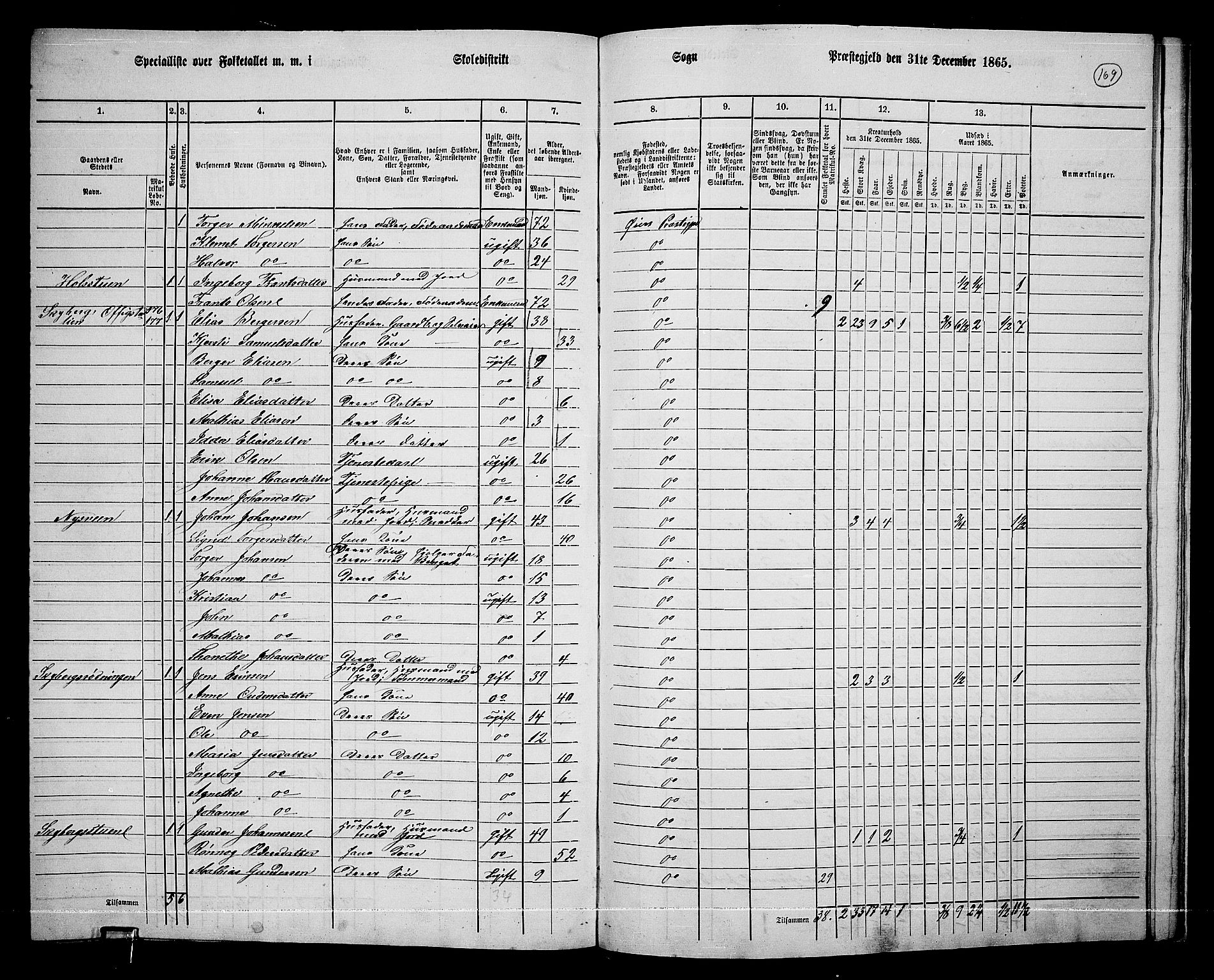 RA, 1865 census for Øyer, 1865, p. 154