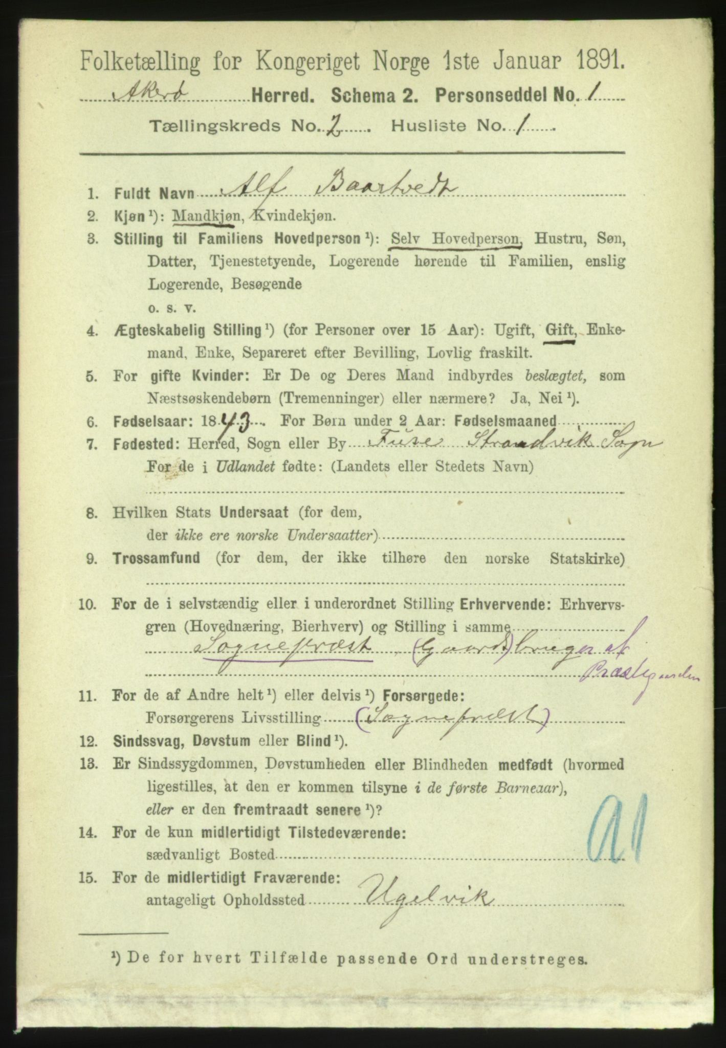 RA, 1891 census for 1545 Aukra, 1891, p. 666