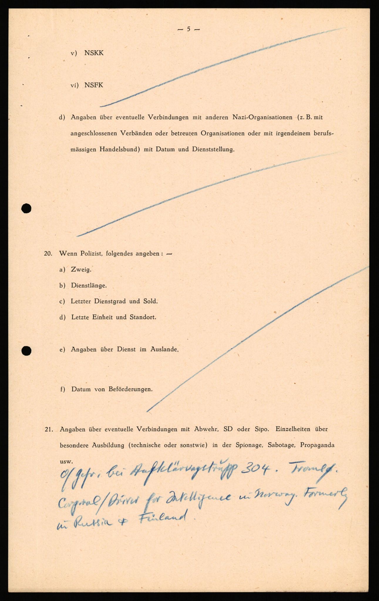 Forsvaret, Forsvarets overkommando II, AV/RA-RAFA-3915/D/Db/L0040: CI Questionaires. Tyske okkupasjonsstyrker i Norge. Østerrikere., 1945-1946, p. 40