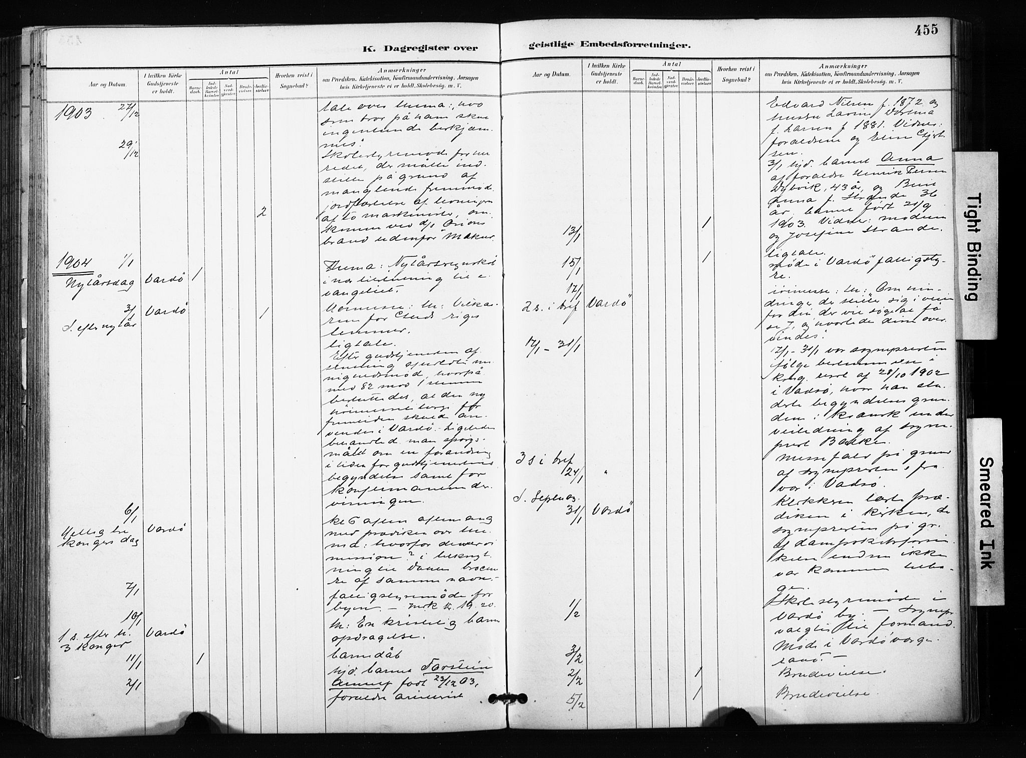 Vardø sokneprestkontor, SATØ/S-1332/H/Ha/L0010kirke: Parish register (official) no. 10, 1895-1907, p. 455