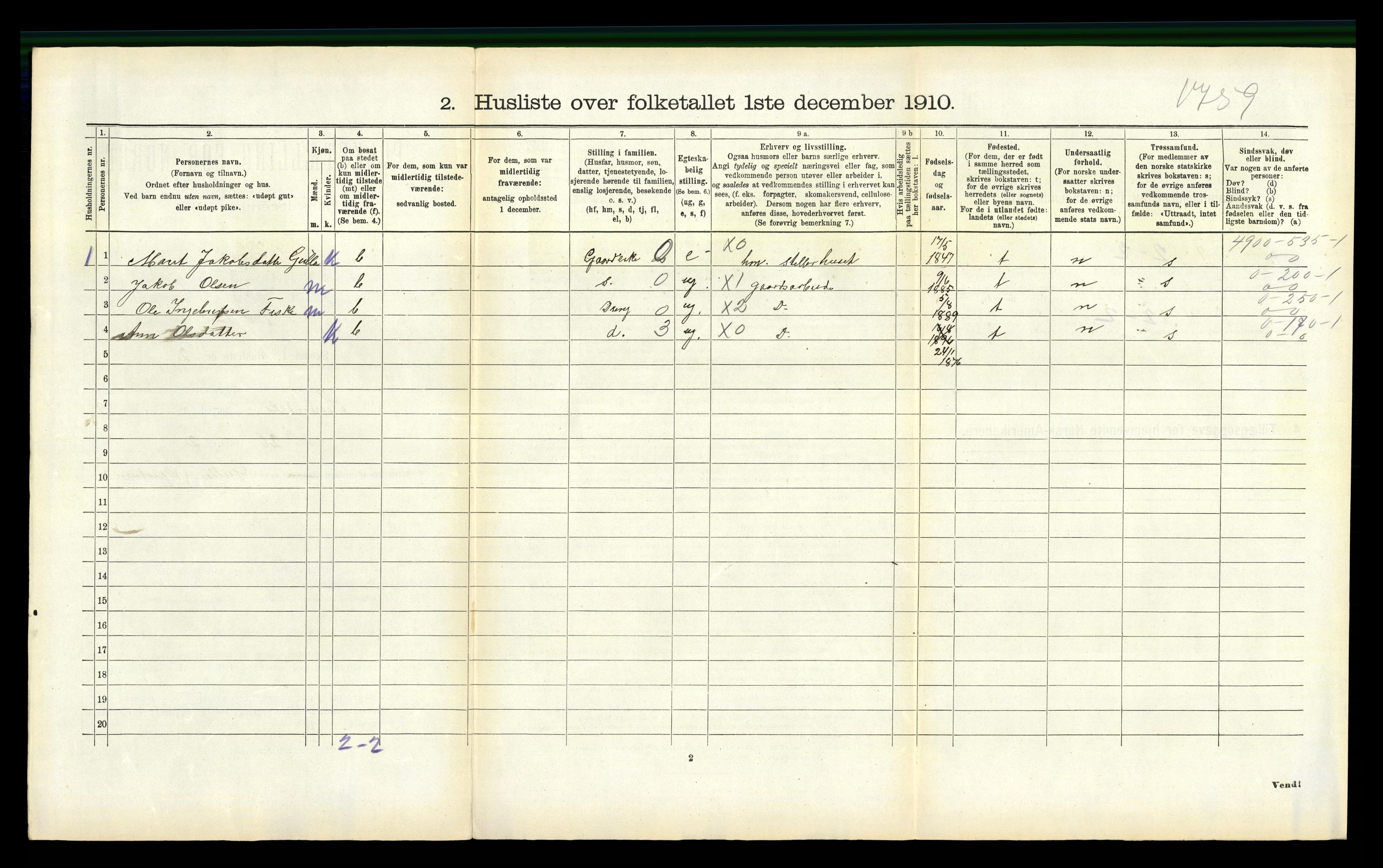 RA, 1910 census for Surnadal, 1910, p. 594