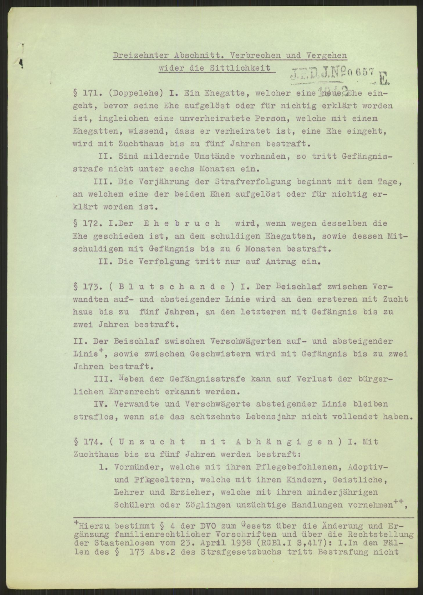 Justisdepartementet, Lovavdelingen, AV/RA-S-3212/D/De/L0028/0002: Straffeloven / Straffelovens revisjon: 5 - Ot. prp. nr.  41 - 1945: Homoseksualiet. 2 mapper, 1951-1955, p. 257