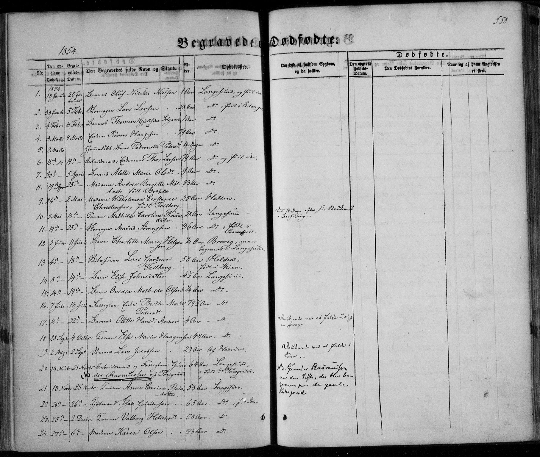 Bamble kirkebøker, SAKO/A-253/F/Fa/L0005: Parish register (official) no. I 5, 1854-1869, p. 558