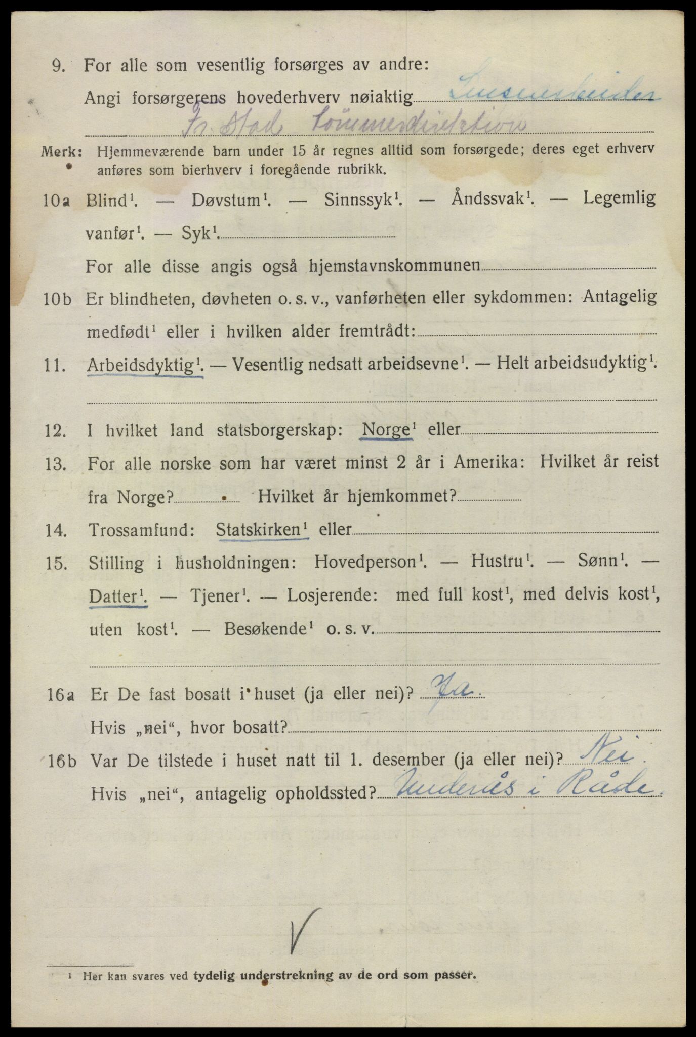 SAO, 1920 census for Tune, 1920, p. 2427