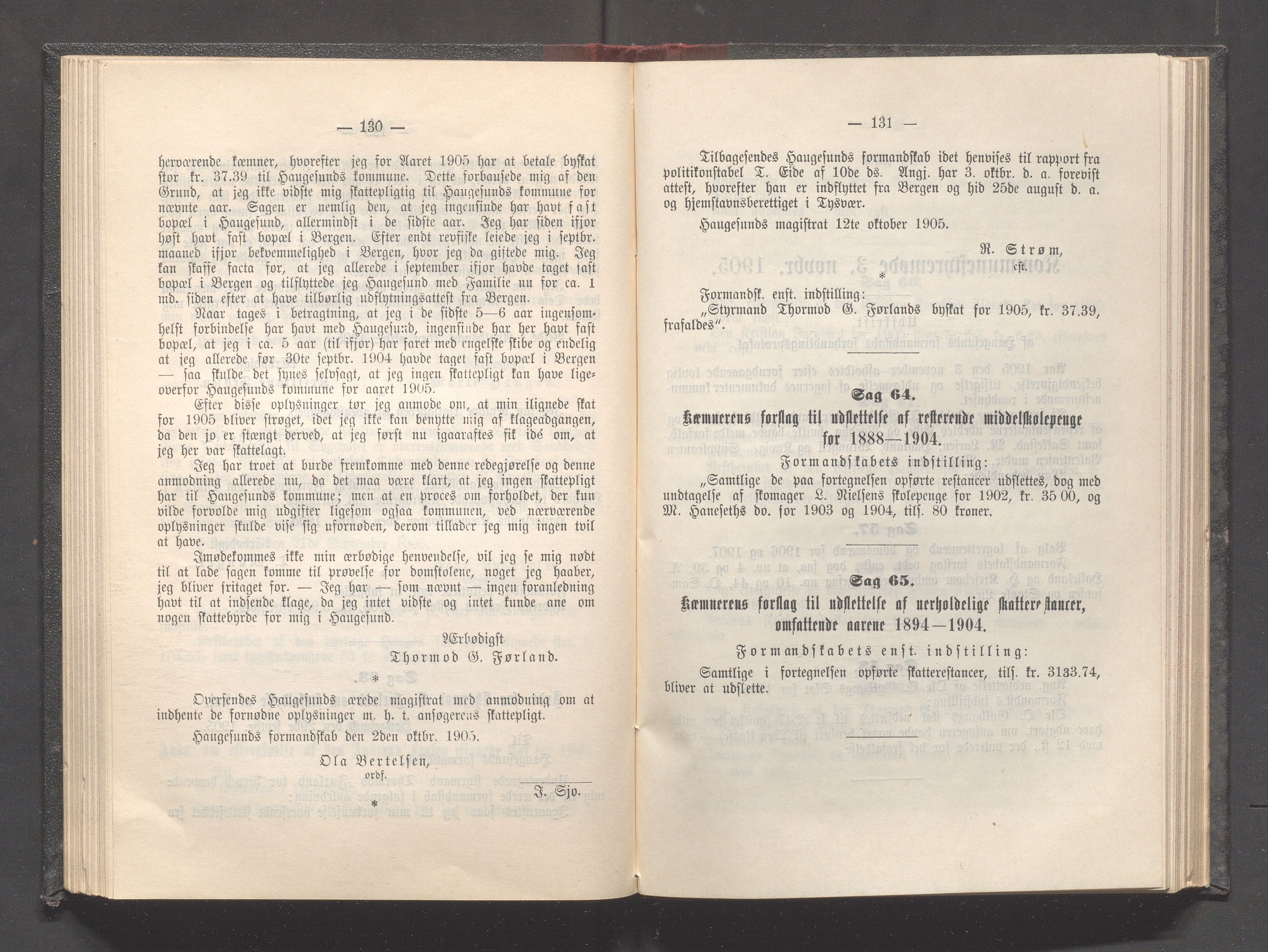 Haugesund kommune - Formannskapet og Bystyret, IKAR/A-740/A/Abb/L0001: Bystyreforhandlinger, 1889-1907, p. 623