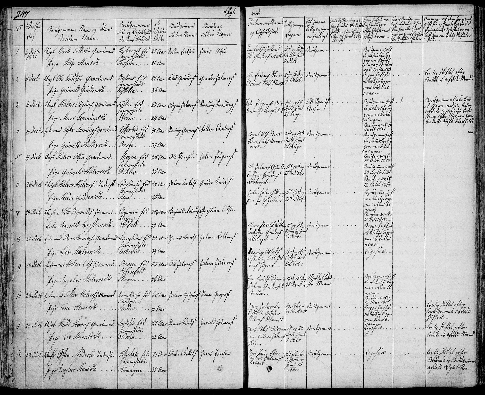 Bø kirkebøker, SAKO/A-257/F/Fa/L0007: Parish register (official) no. 7, 1831-1848, p. 247