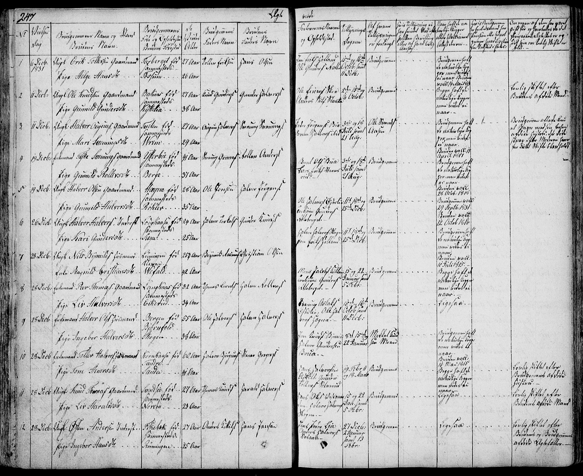 Bø kirkebøker, AV/SAKO-A-257/F/Fa/L0007: Parish register (official) no. 7, 1831-1848, p. 247