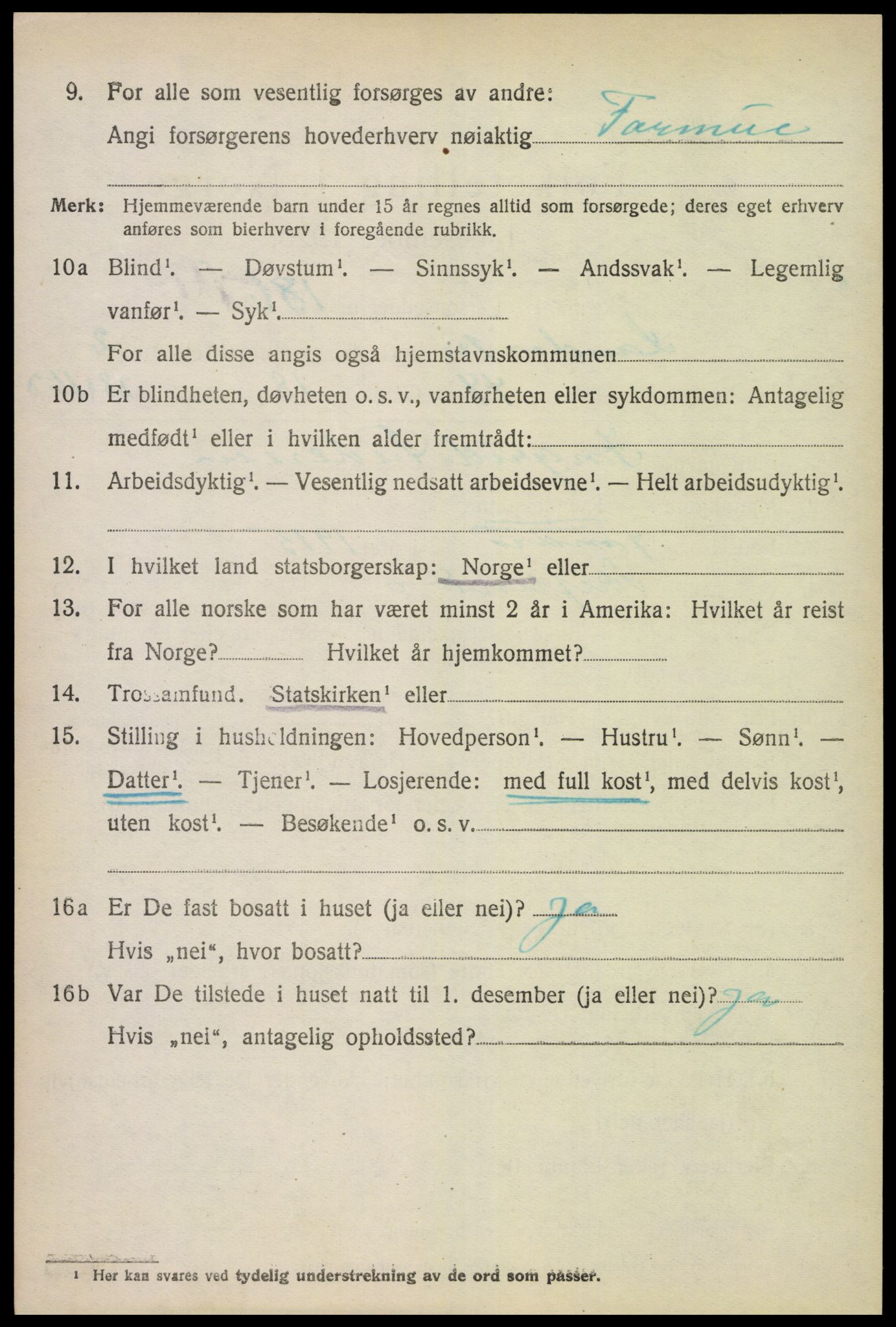 SAK, 1920 census for Landvik, 1920, p. 2139