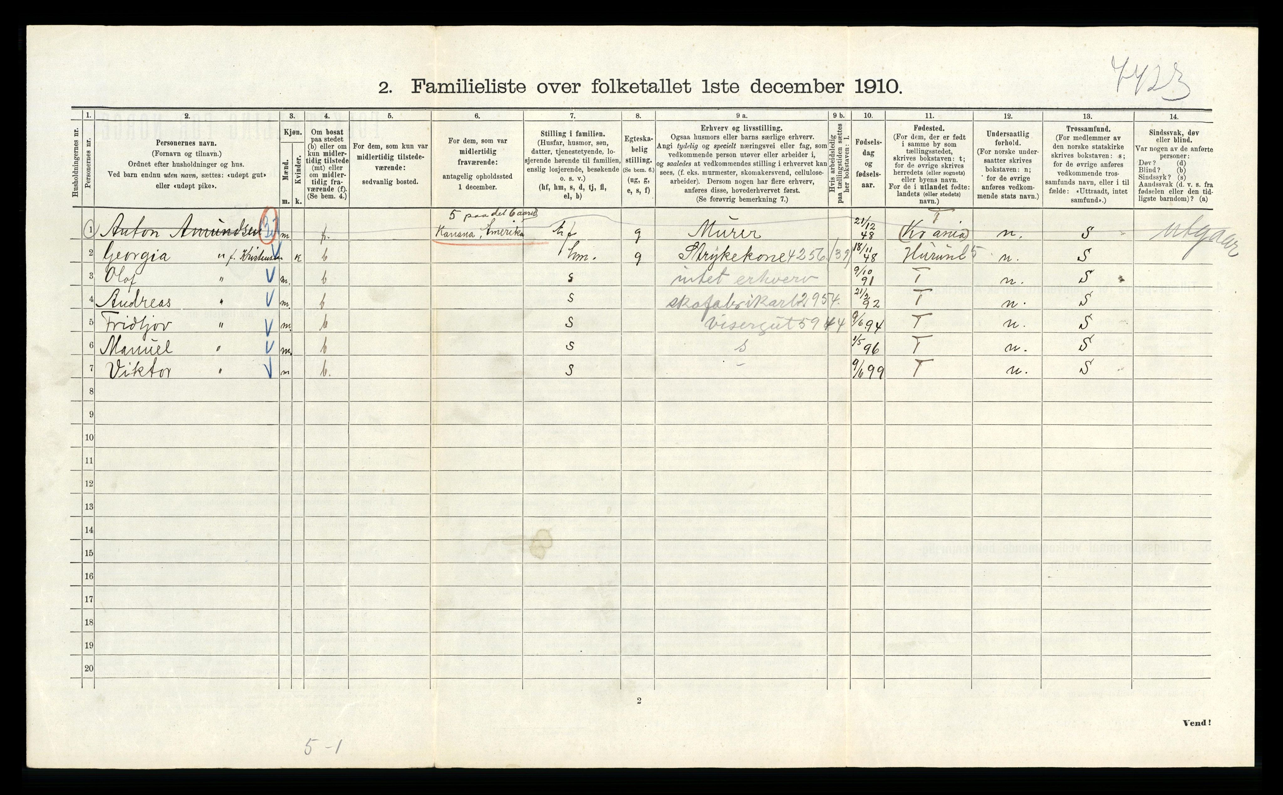 RA, 1910 census for Kristiania, 1910, p. 56912