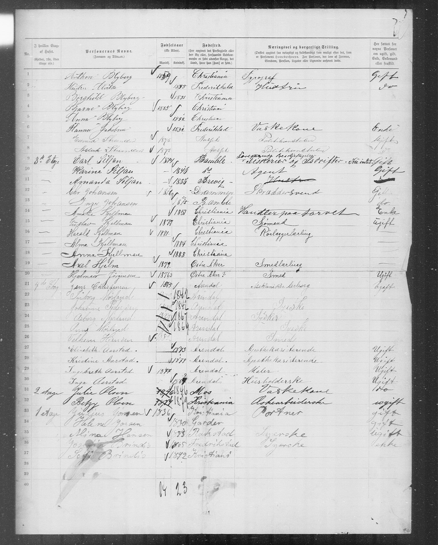 OBA, Municipal Census 1899 for Kristiania, 1899, p. 8956