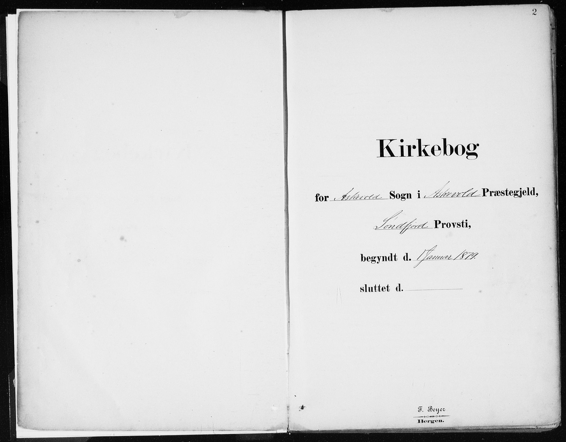 Askvoll sokneprestembete, SAB/A-79501/H/Haa/Haab/L0002: Parish register (official) no. B 2, 1879-1909, p. 2