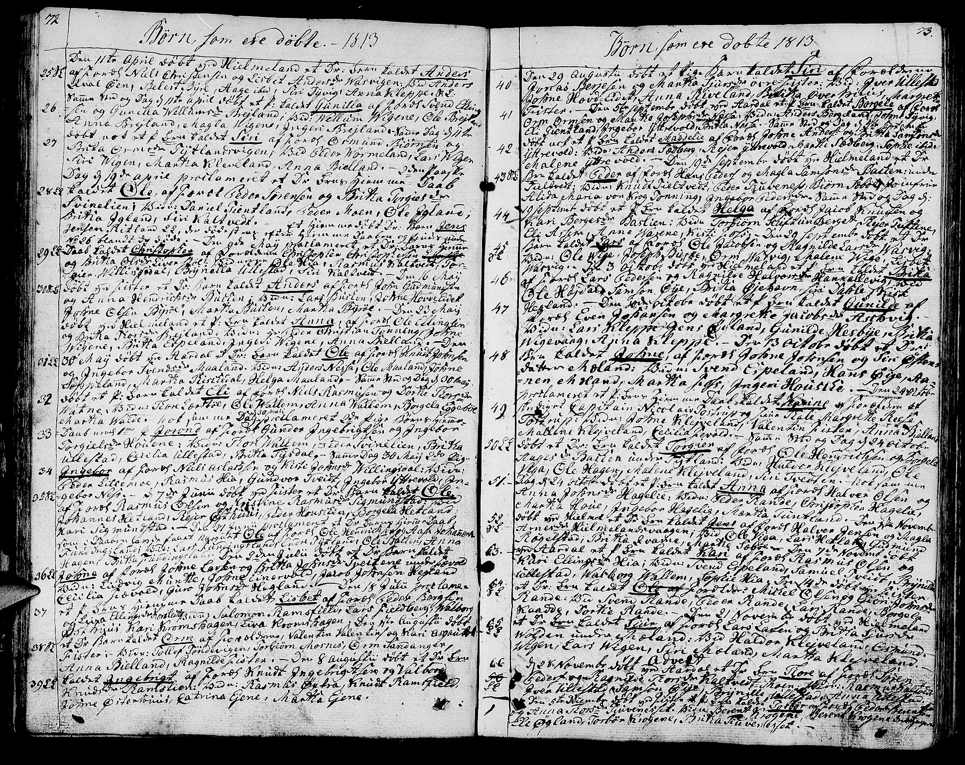 Hjelmeland sokneprestkontor, AV/SAST-A-101843/01/IV/L0002: Parish register (official) no. A 2, 1799-1816, p. 72-73