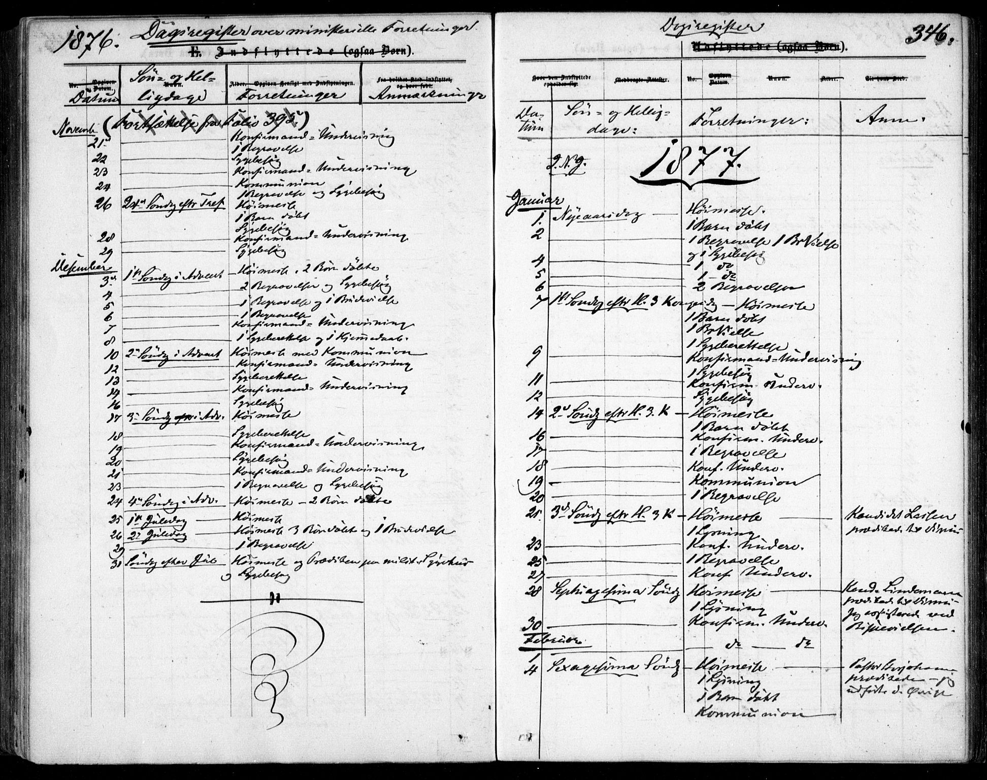 Garnisonsmenigheten Kirkebøker, AV/SAO-A-10846/F/Fa/L0011: Parish register (official) no. 11, 1870-1880, p. 346