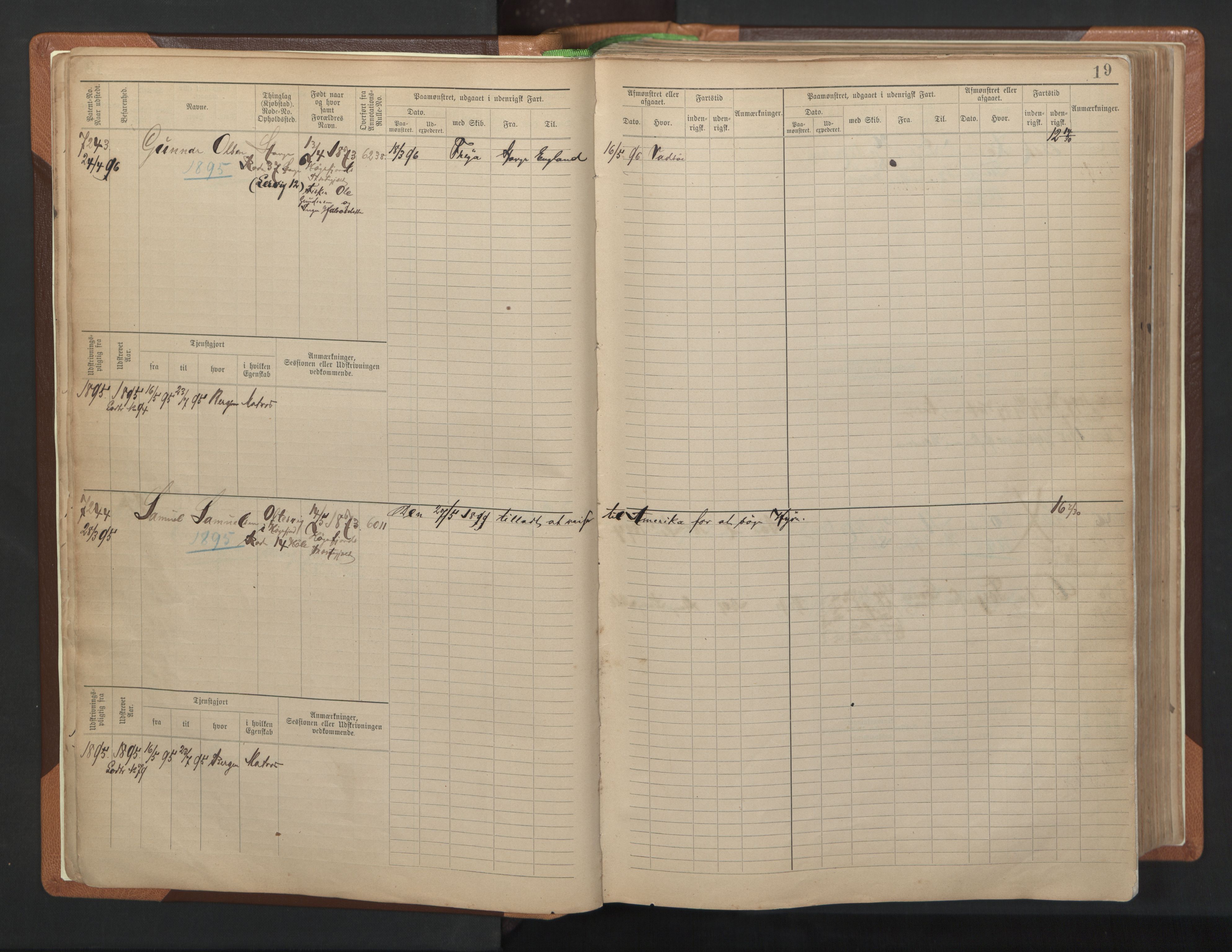 Stavanger sjømannskontor, AV/SAST-A-102006/F/Fb/Fbb/L0012: Sjøfartshovedrulle, patentnr. 7207-8158, 1894-1904, p. 22