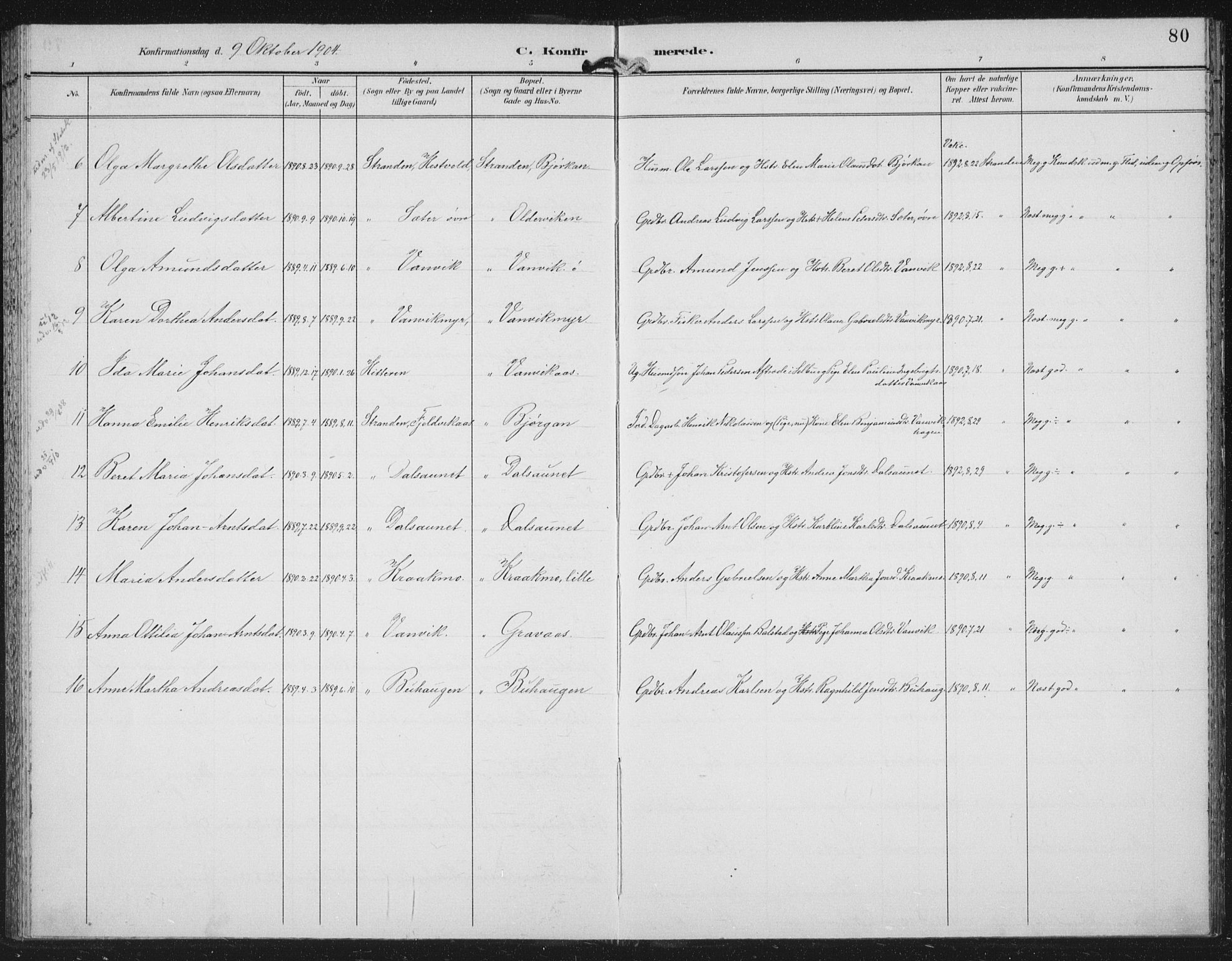 Ministerialprotokoller, klokkerbøker og fødselsregistre - Nord-Trøndelag, AV/SAT-A-1458/702/L0024: Parish register (official) no. 702A02, 1898-1914, p. 80