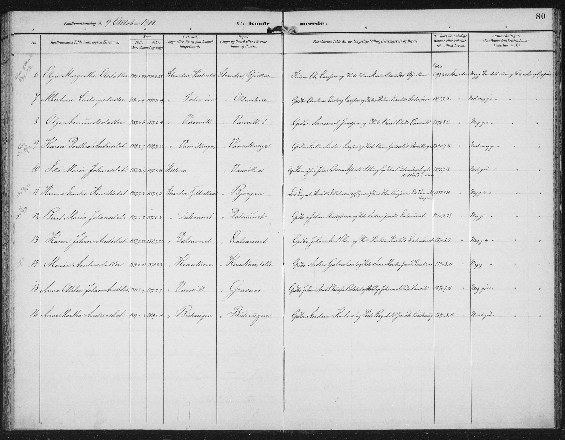 Ministerialprotokoller, klokkerbøker og fødselsregistre - Nord-Trøndelag, SAT/A-1458/702/L0024: Parish register (official) no. 702A02, 1898-1914, p. 80