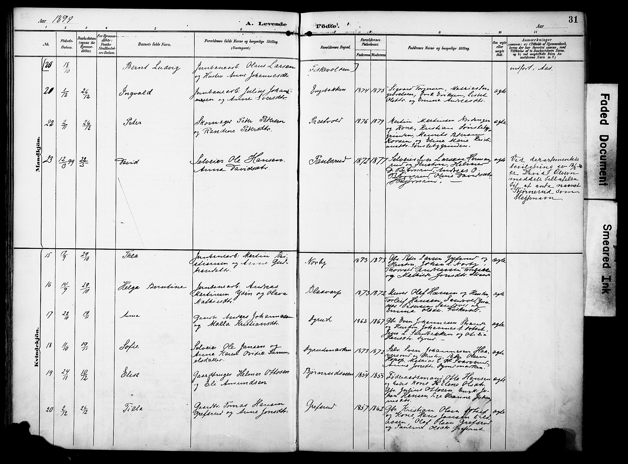 Vestre Toten prestekontor, AV/SAH-PREST-108/H/Ha/Haa/L0012: Parish register (official) no. 12, 1890-1906, p. 31