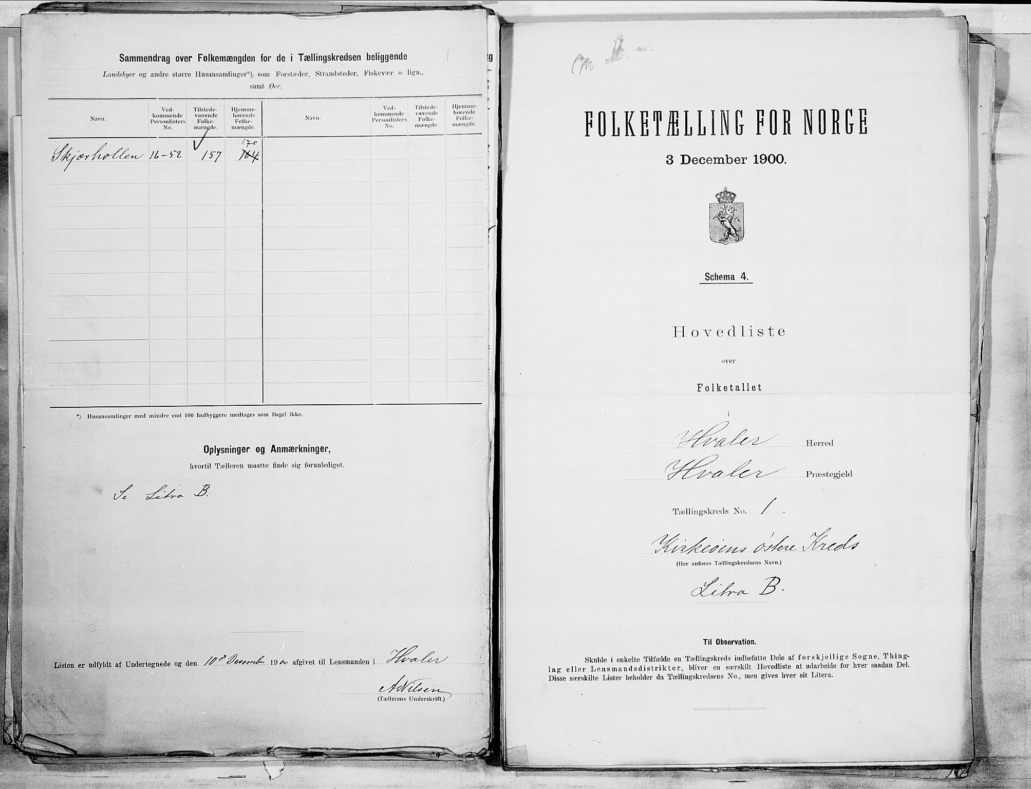 SAO, 1900 census for Hvaler, 1900, p. 6