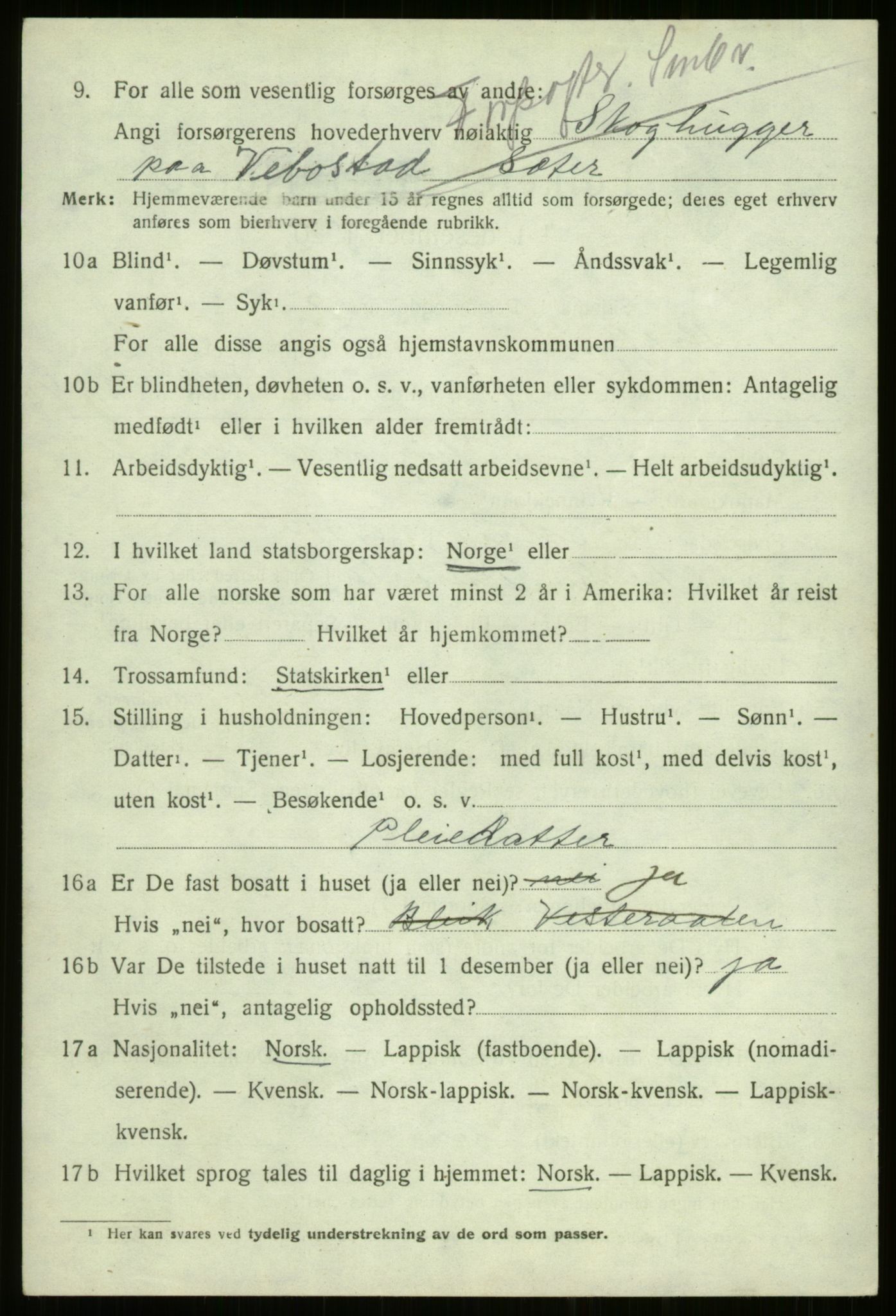 SATØ, 1920 census for Kvæfjord, 1920, p. 3132