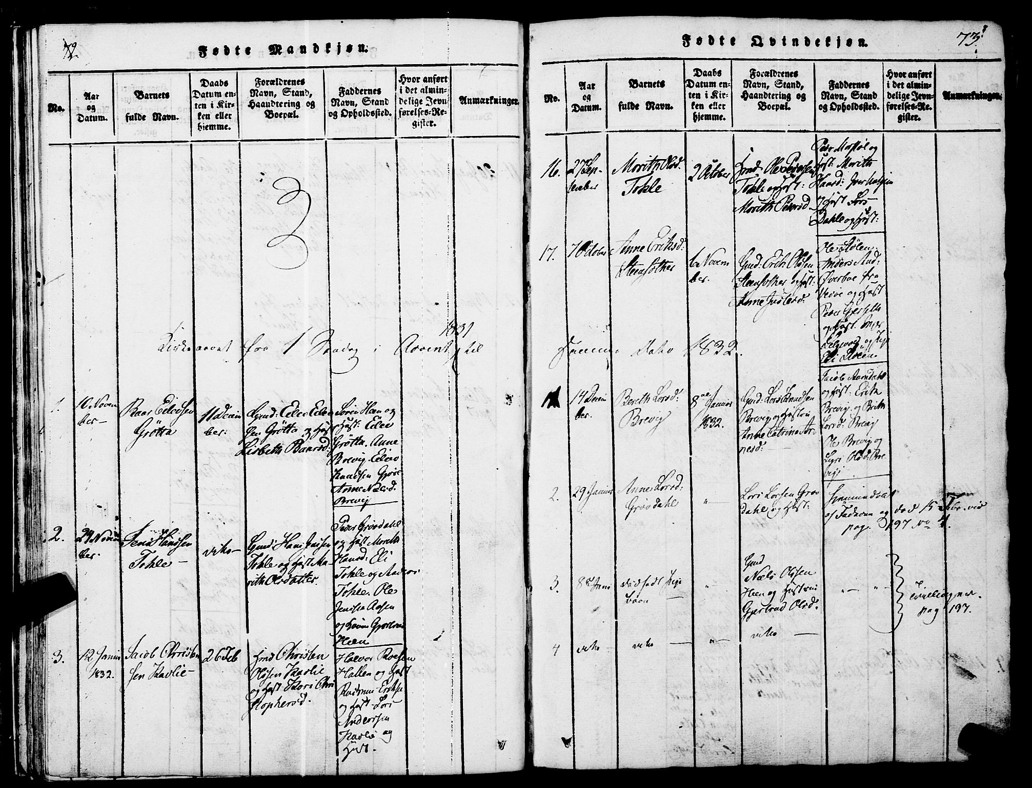 Ministerialprotokoller, klokkerbøker og fødselsregistre - Møre og Romsdal, AV/SAT-A-1454/545/L0585: Parish register (official) no. 545A01, 1818-1853, p. 72-73