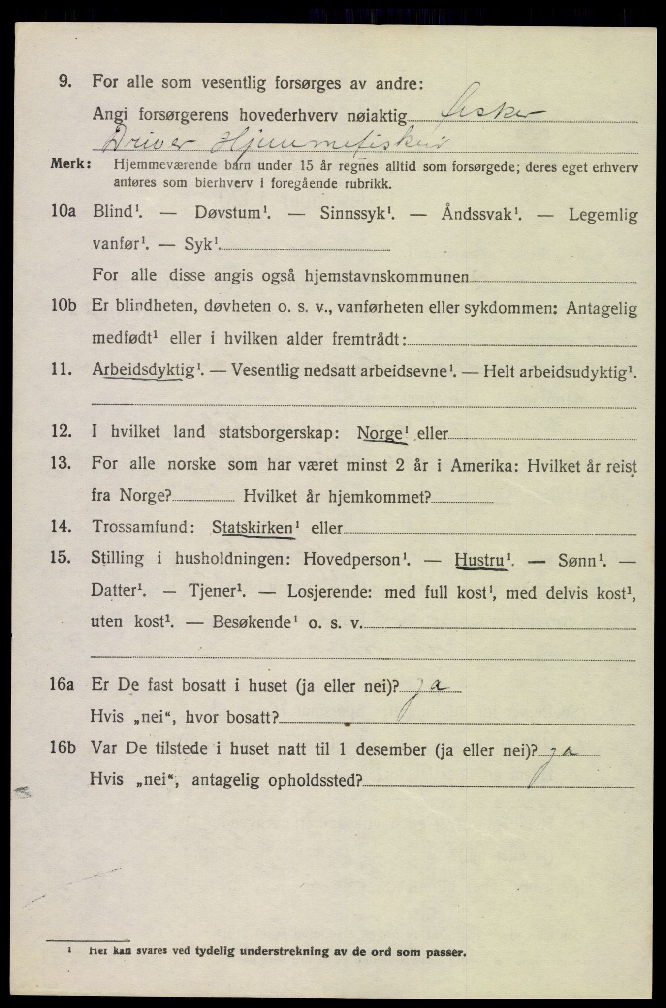 SAK, 1920 census for Oddernes, 1920, p. 3344