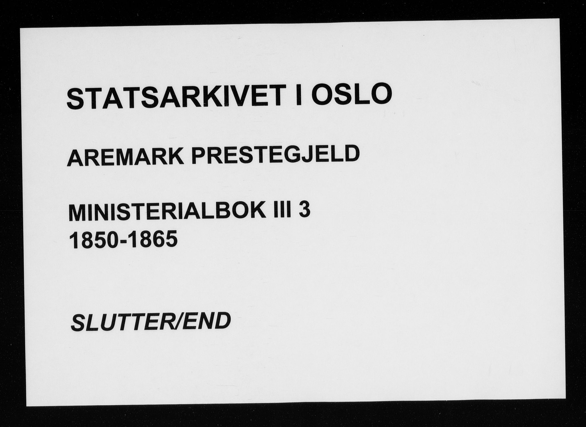 Aremark prestekontor Kirkebøker, AV/SAO-A-10899/F/Fc/L0003: Parish register (official) no. III 3, 1850-1865