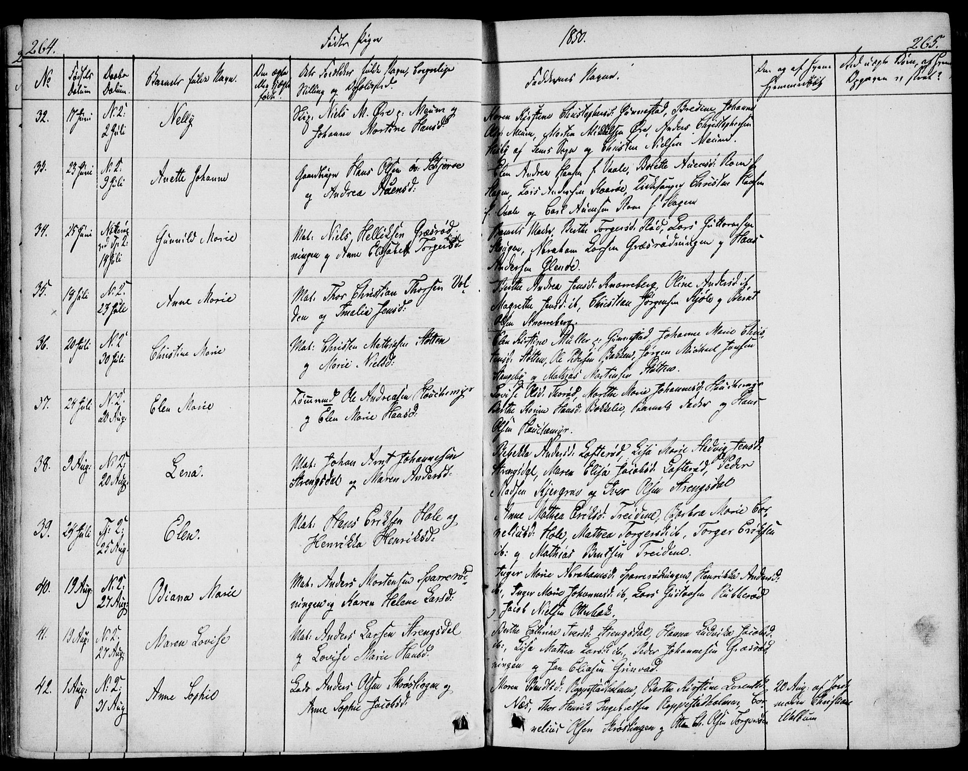 Nøtterøy kirkebøker, AV/SAKO-A-354/F/Fa/L0005: Parish register (official) no. I 5, 1839-1852, p. 264-265