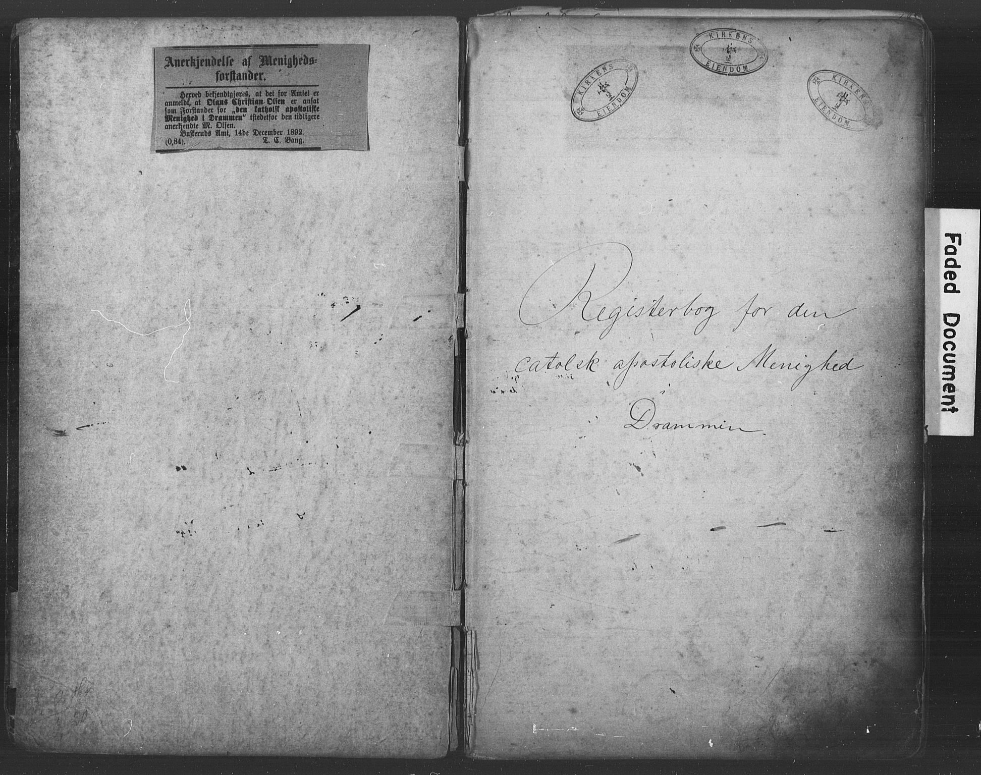 Den katolsk-apostoliske menighet i Drammen, AV/SAKO-P-949/H/Ha/L0001: Dissenter register no. 1, 1877-1899