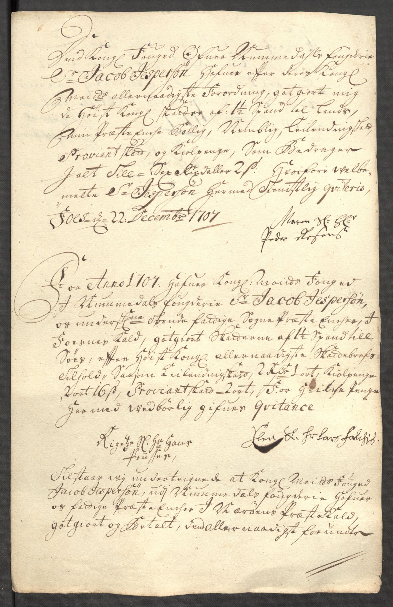 Rentekammeret inntil 1814, Reviderte regnskaper, Fogderegnskap, RA/EA-4092/R64/L4430: Fogderegnskap Namdal, 1707-1708, p. 169