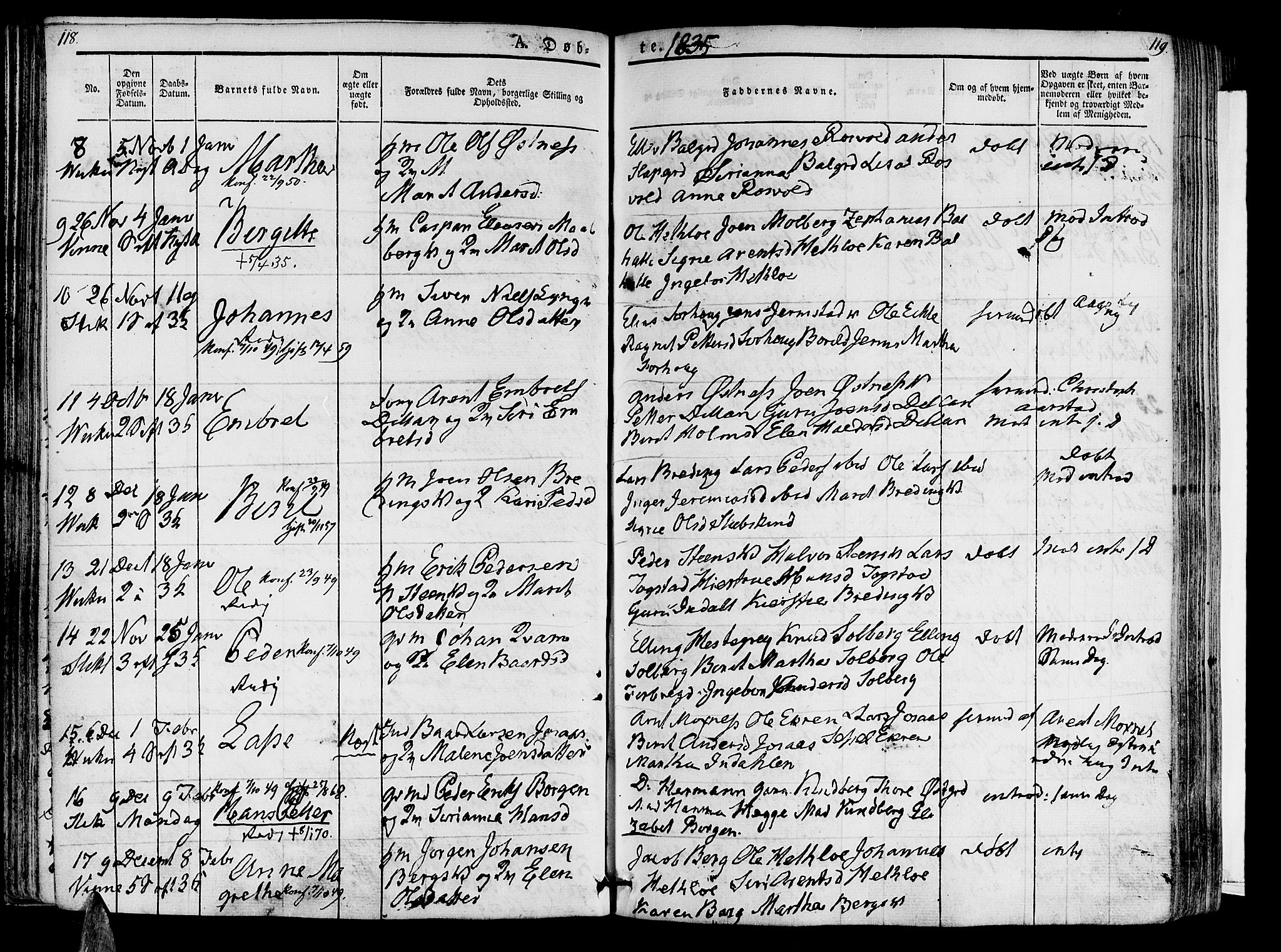 Ministerialprotokoller, klokkerbøker og fødselsregistre - Nord-Trøndelag, AV/SAT-A-1458/723/L0238: Parish register (official) no. 723A07, 1831-1840, p. 118-119