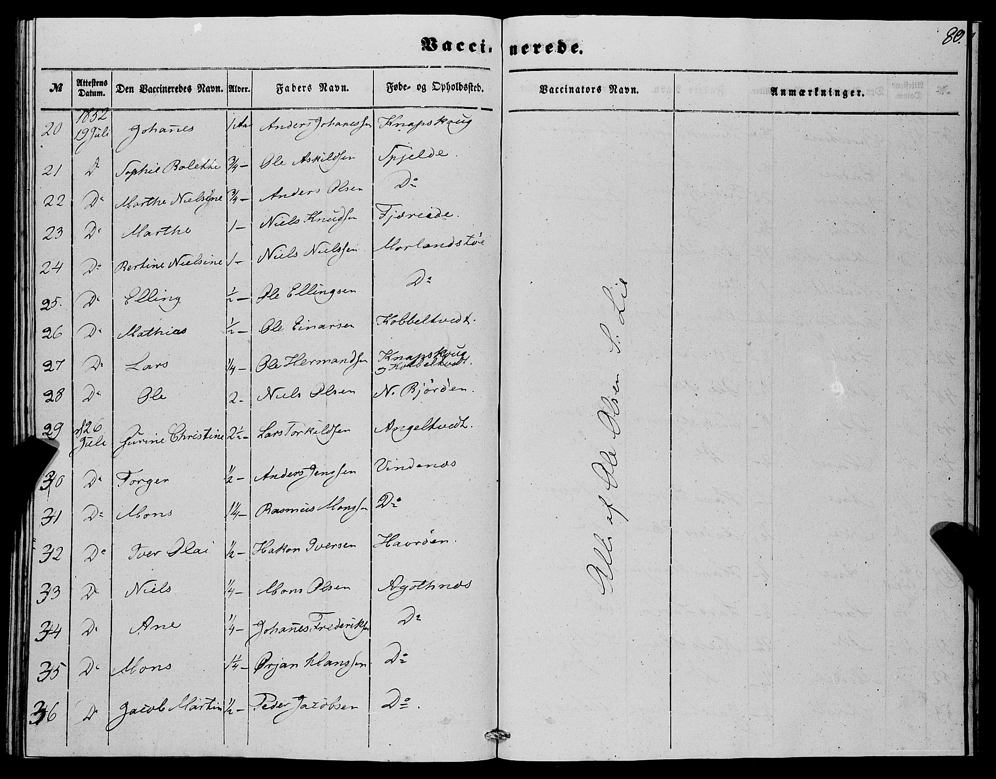 Fjell sokneprestembete, SAB/A-75301/H/Haa: Parish register (official) no. A 4, 1851-1870, p. 80